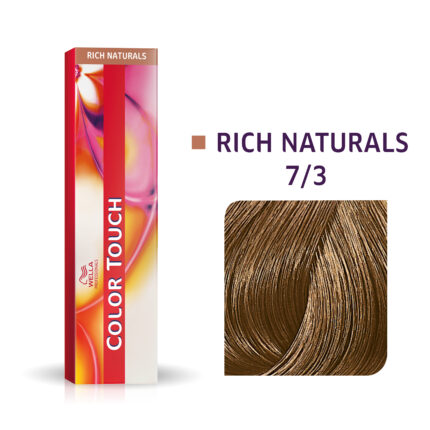 Wella Professionals, Color Touch, Zonder ammoniak, Semi-permanente haarkleuring, 7/3 Medium Gold Blonde, 60 ml