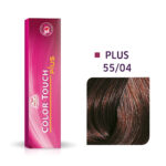 Wella Professionals, Color Touch Plus, Zonder ammoniak, Semi-permanente haarkleuring, 55/04 Intense Light Natural Red Brown, 60 ml