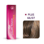 Wella Professionals, Color Touch Plus, Zonder ammoniak, Semi-permanente haarkleuring, 66/07 Dark Blonde Natural Intense Chestnut, 60 ml