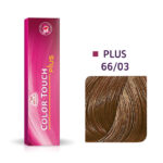 Wella Professionals, Color Touch Plus, Zonder ammoniak, Semi-permanente haarkleuring, 66/03 Dark Blonde Natural Golden Intense, 60 ml