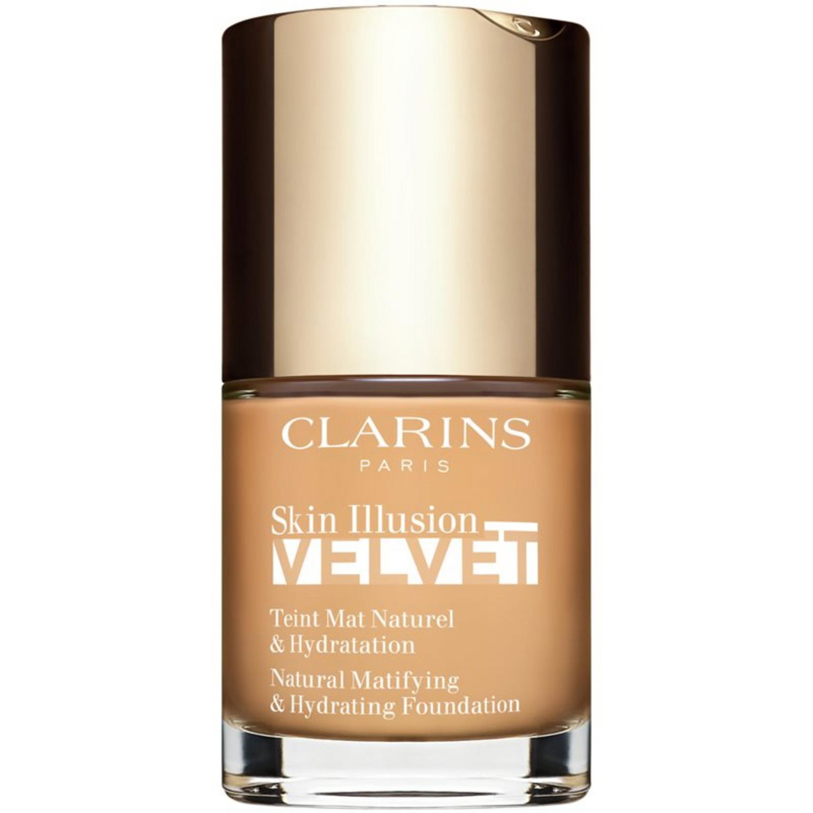 00363380810483413-1-6a28362a82c76 Clarins, Skin Illusion Velvet Foundation, Mat, Vloeibare foundation, 110.5W, Bruinachtig, 30 ml - Afbeelding 1