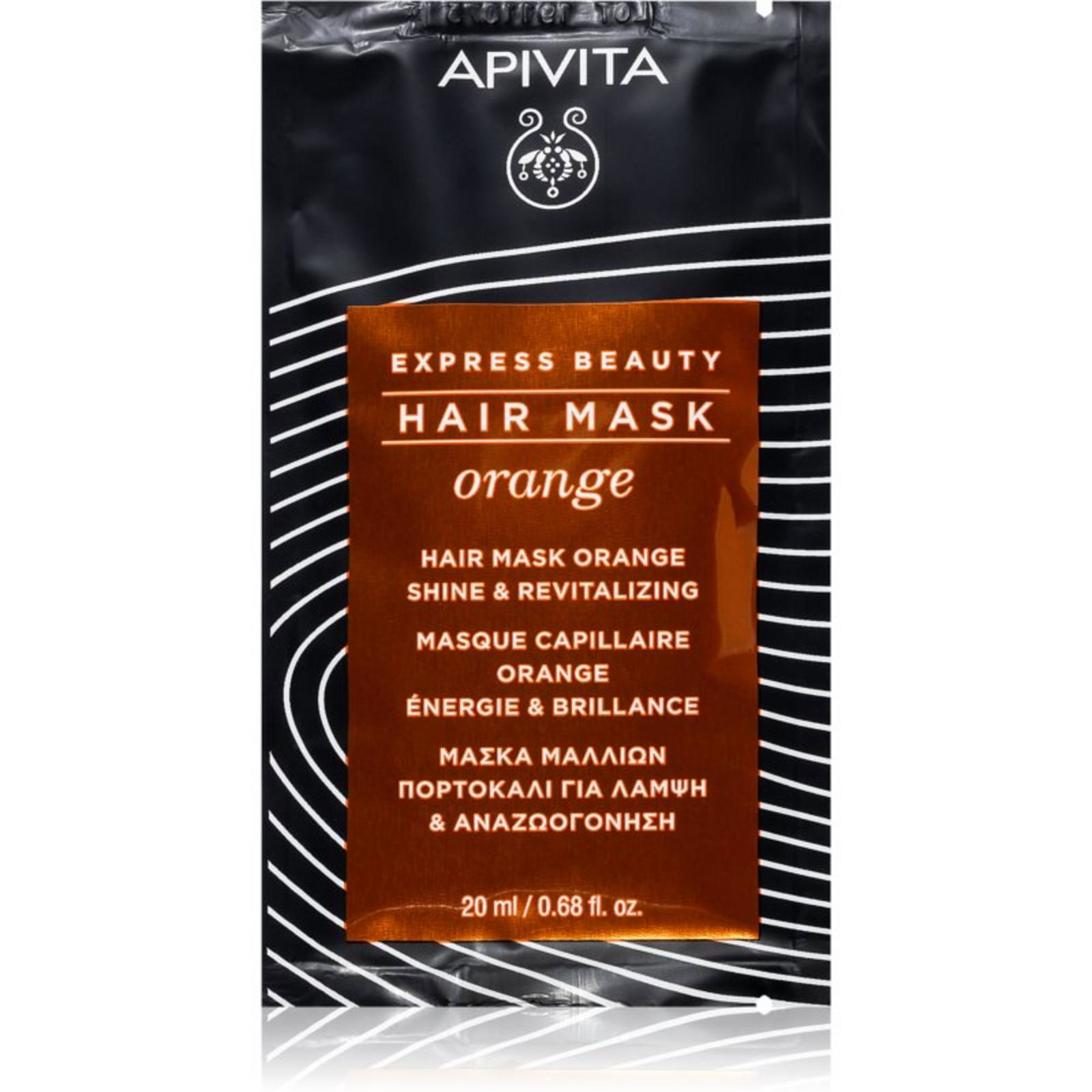 20425201279080310-1-6a5767068158d Apivita, Orange, Haarbehandelingscrèmemasker, Revitaliseren, 20 ml - Afbeelding 1