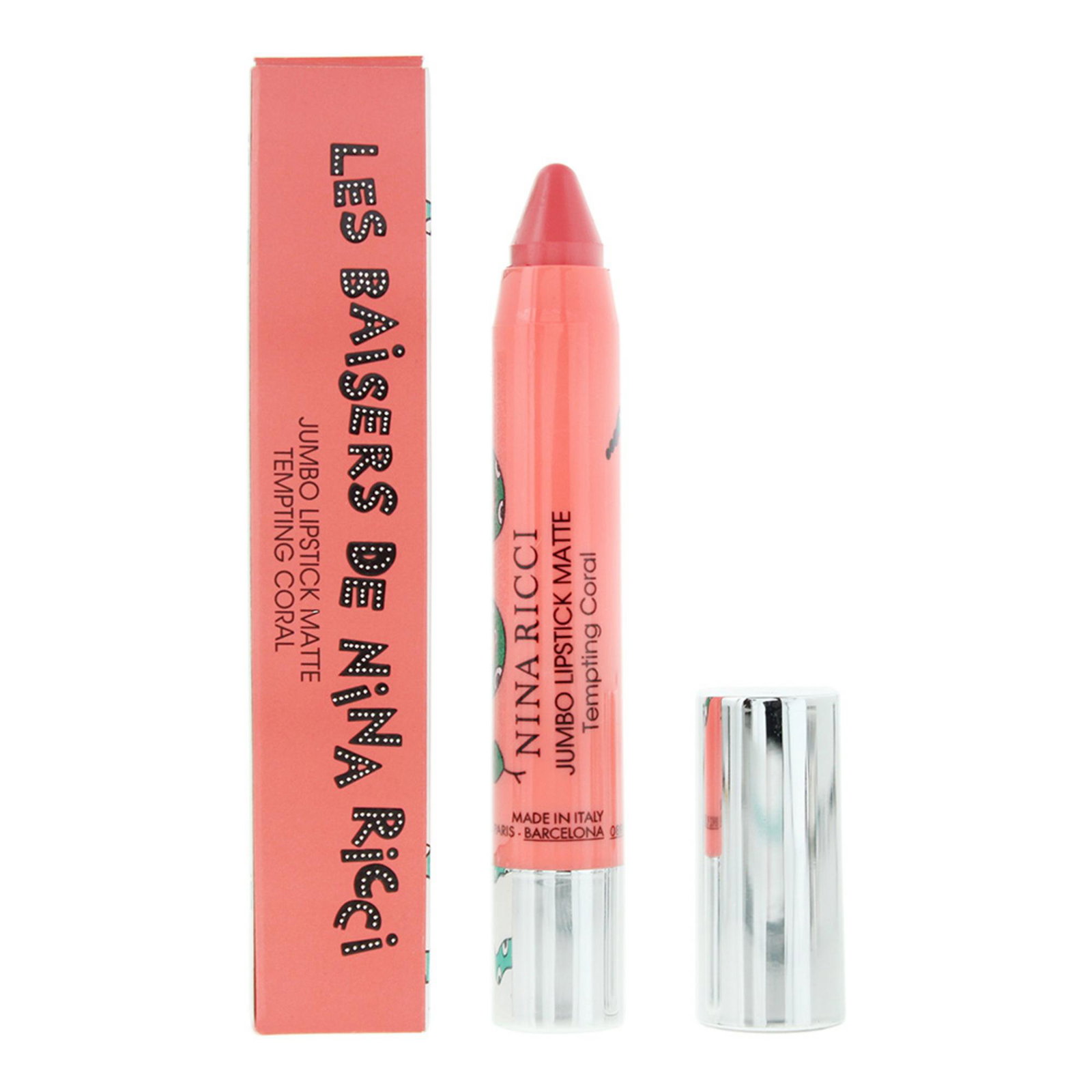 10054580-00101 Nina Ricci, Jumbo Lipstick Matte, Mat, Crèmelippenstift, Verleidelijk koraal, 2.5 g - Afbeelding 1