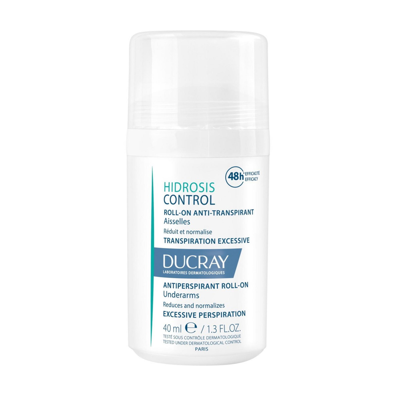 3282770389456-0-6975c1cbf3bff Ducray, Hidrosis Control, Antitranspirant, Deodorant roll-on, Uniseks, 40 ml - Afbeelding 1