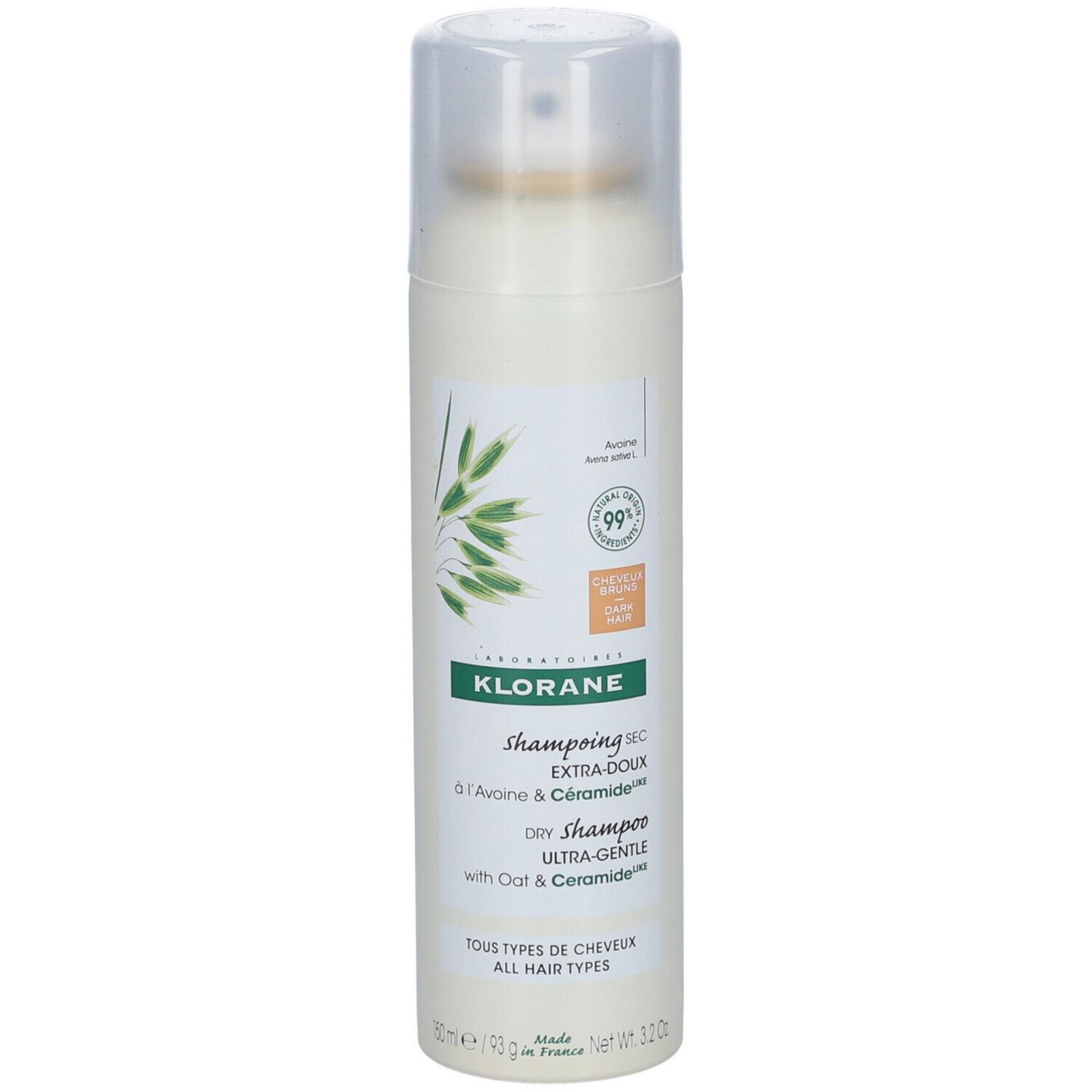 3282770390766-2-69756d6bf3d8e Klorane, Klorane, Droogshampoo, Tinted, 150 ml - Afbeelding 1