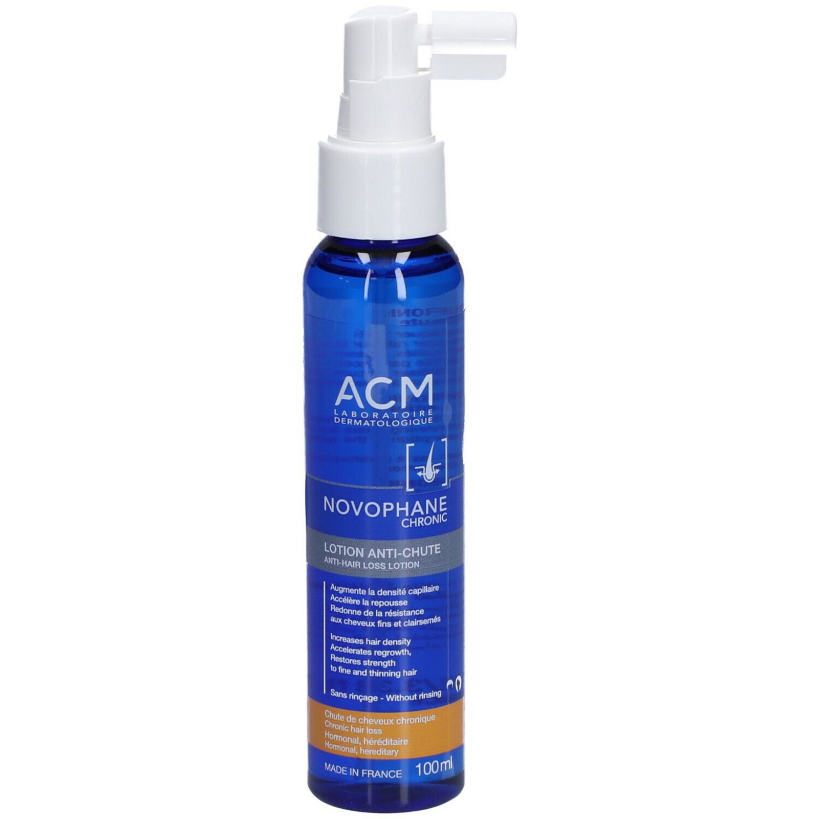 3760095254500-2-6976b6b85008c Laboratoire ACM, Novophane, Haarlotion behandeling, Tegen haaruitval, 100 ml - Afbeelding 1