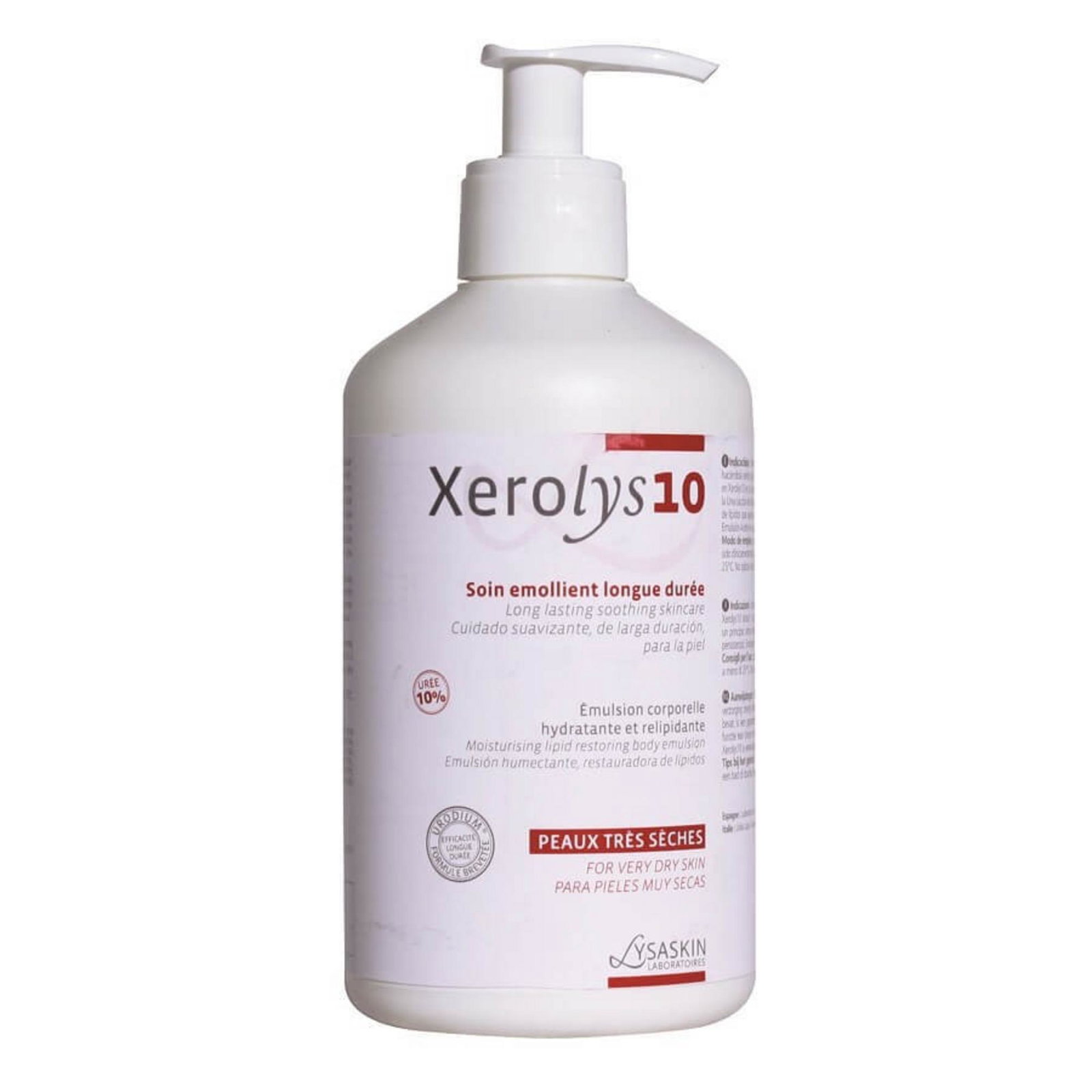 3760100590128-0-697549174e76e Lab Lysaskin, Xerolys 10, Urodium, Verzachtend middel, Dagelijks, Emulsie, Voor gezicht, 200 ml - Afbeelding 1