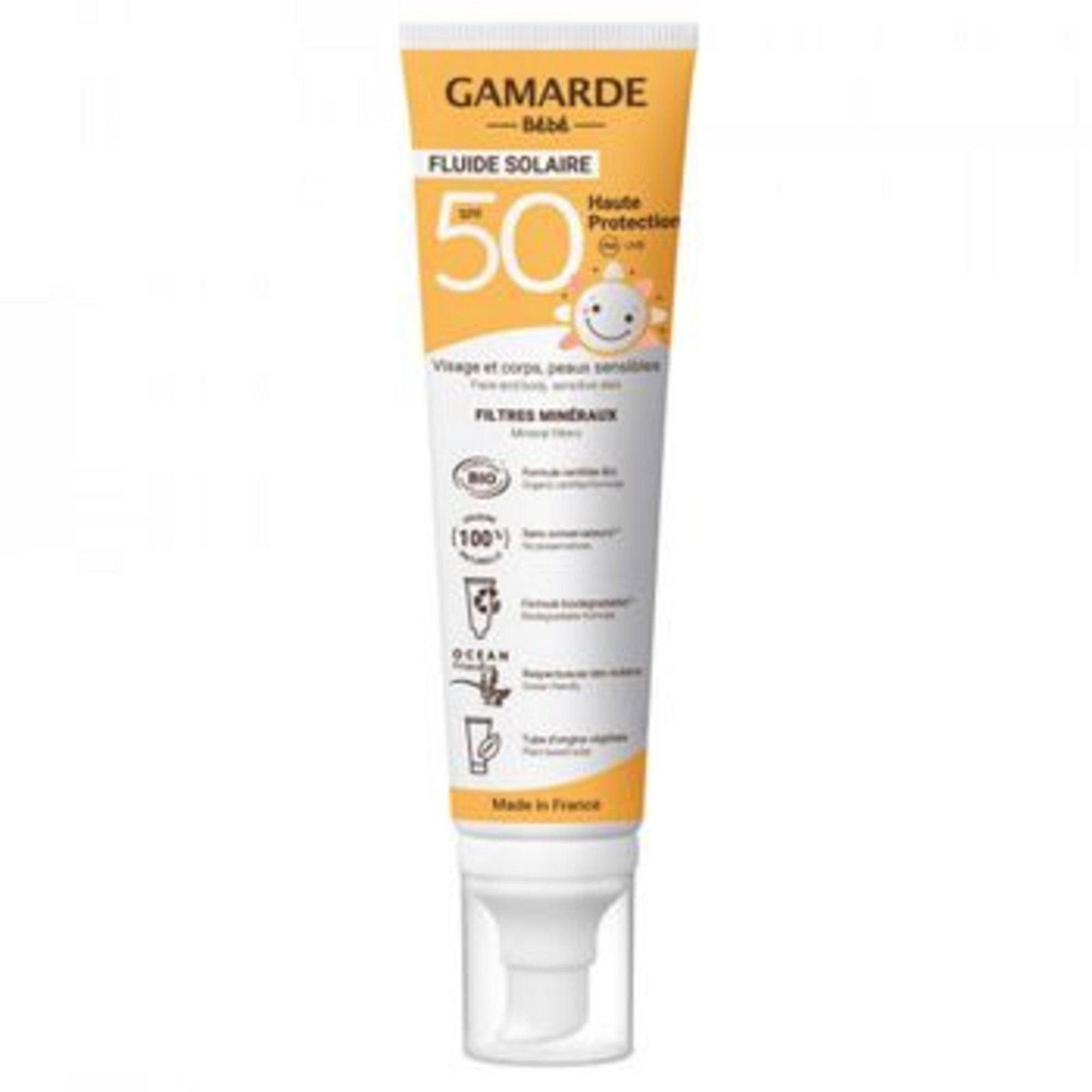 3760141877363-0-68efac67e2876 Gamarde, Gamarde, Bio, Zonbescherming, Zonnebrandcrème, Gezicht & lichaam, SPF 50, 100 ml - Afbeelding 1