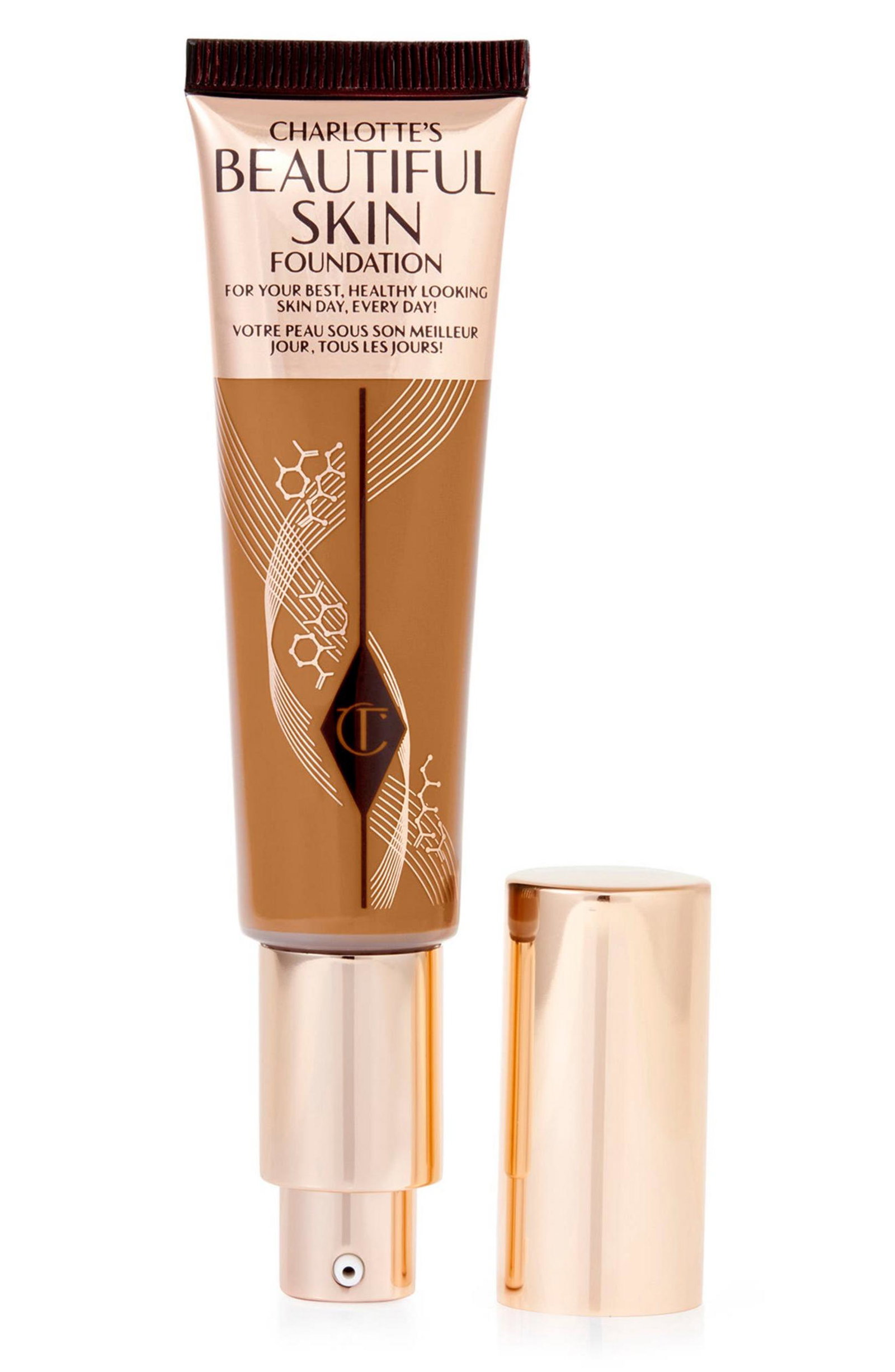 5056446600392-0-68e7abf8c8574 Charlotte Tilbury, Beautiful Skin Science + Colour, Stralende afwerking, Vloeibare foundation, 13, Warm Chaud, 30 ml - Afbeelding 1