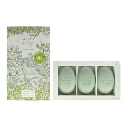 Set Trio, Woods Of Windsor, Lily Of The Valley, Hydraterend, Massage zeep, Sheaboter, 3 st, 60 g