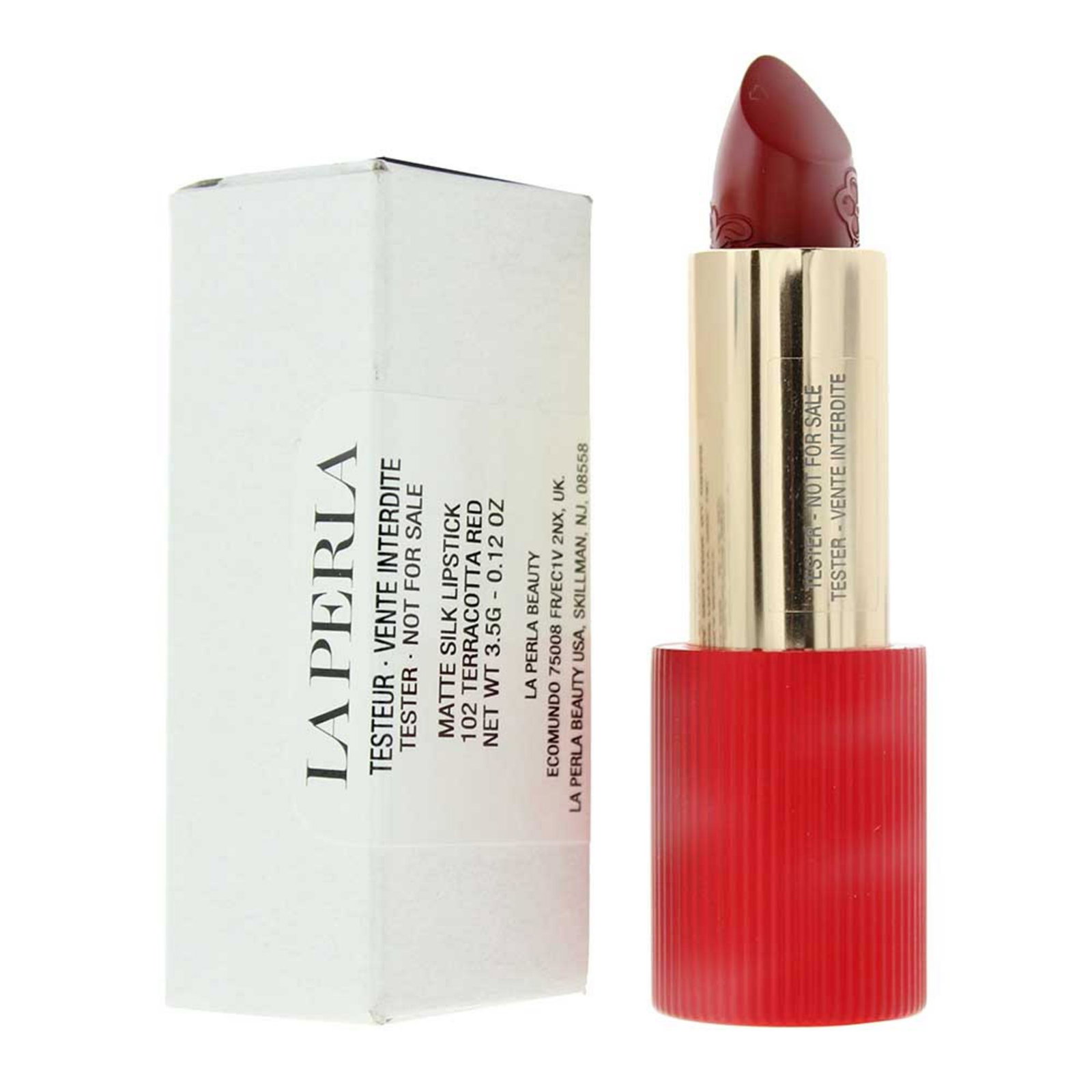 10053905-001 La Perla, Matte Silk, Mat, Crèmelippenstift, 102, Terracotta rood, 3.5 g *Tester - Afbeelding 1