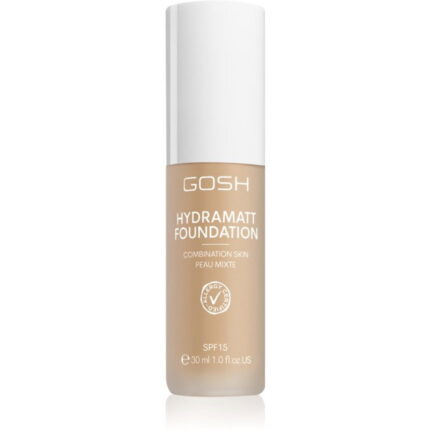 Gosh, Hydramatt, Mat, Vloeibare foundation, 006N, Medium licht, SPF 15, 30 ml