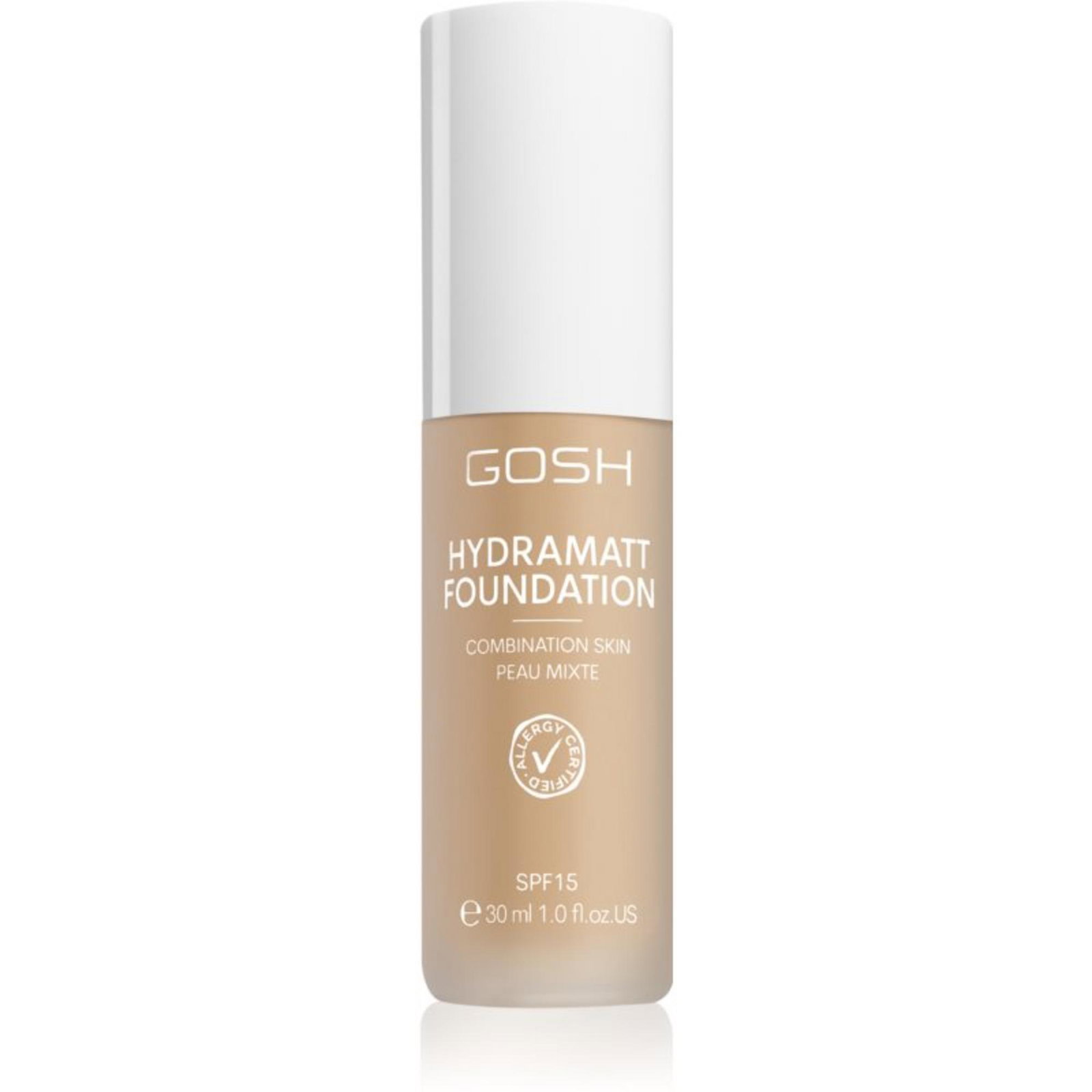 5711914183349-0-68fc5cd8eb9b7 Gosh, Hydramatt, Mat, Vloeibare foundation, 006N, Medium licht, SPF 15, 30 ml - Afbeelding 1