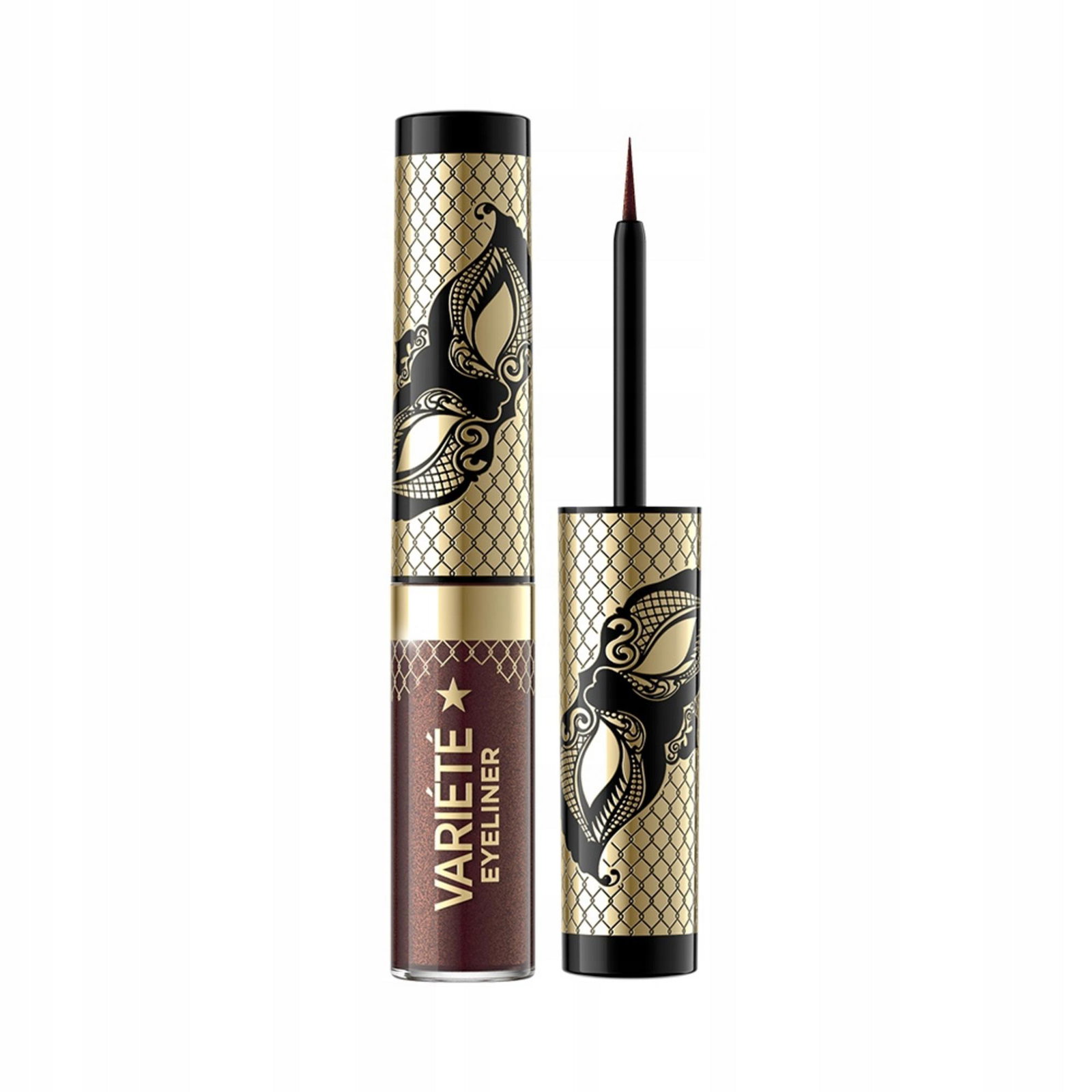 5903416058106-0-69af4b17655bc Eveline Cosmetics, Variete, Sprankelend, Vloeibare eyeliner, 02, Shiny Brown, 4 ml - Afbeelding 1