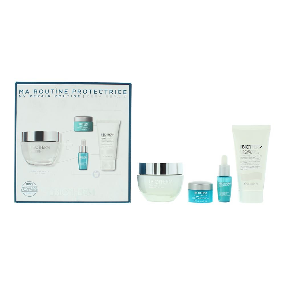 68fd17dd663bf1761417181 Set Biotherm: Life Plankton, Anti-Ageing, Morning & Evening, Eye Cream, 5 ml + Life Plankton Elixir, Regenerating, Day & Night, Serum, For Face, 7 ml + Cera Repair, Barrier Repair, Cream, For Face, 50 ml + Cera, Eliminates Impurities, Cleansing Foaming Cream, 50 ml - Afbeelding 1