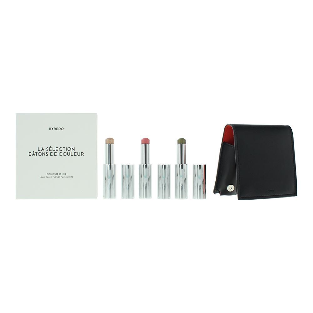 69636d7d97afa1768123773 Orange Set Byredo: Colour Stick, Multifunctional, Eyeshadow Stick, 509, Solar Flare, 3.5 g + Colour Stick, Multifunctional, Eyeshadow Stick, Kumato Face, 3.5 g + Colour Stick, Multifunctional, Eyeshadow Stick, Flower Play, 3.5 g + Byredo, GWP Leather Pouch - Afbeelding 1