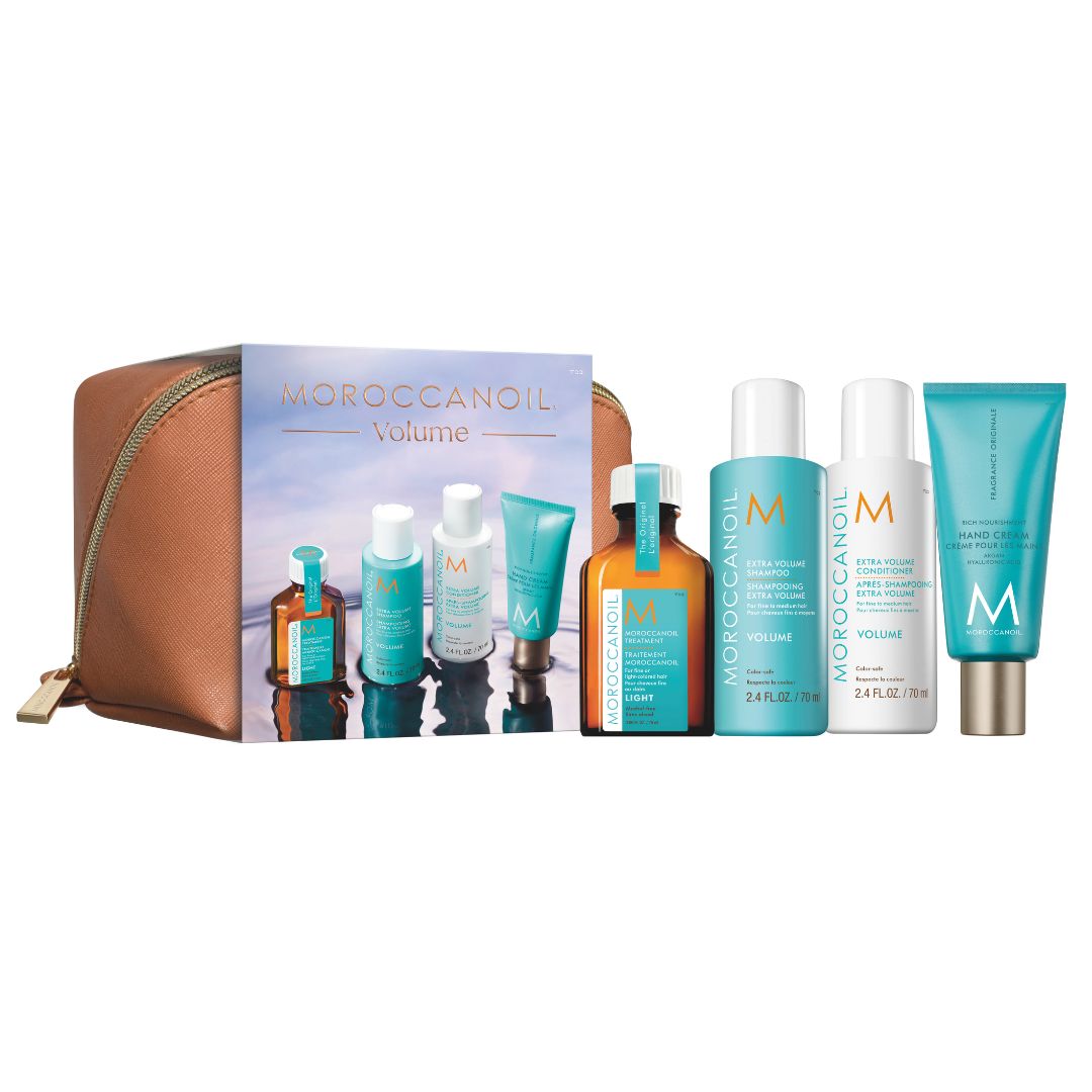 6984b6b6cfd021770305206 Set Moroccanoil: Volume, Paraben-Free, Hair Shampoo, Shine & Body, 70 ml + Volume, Paraben-Free, Hair Conditioner, Moisture & Volume, 70 ml + Hydration, Hair Oil Treatment, Hydrating, 25 ml + Fragrance Originale, Hyaluronic Acid, Nourishing, Hand Cream, 40 ml - Afbeelding 1