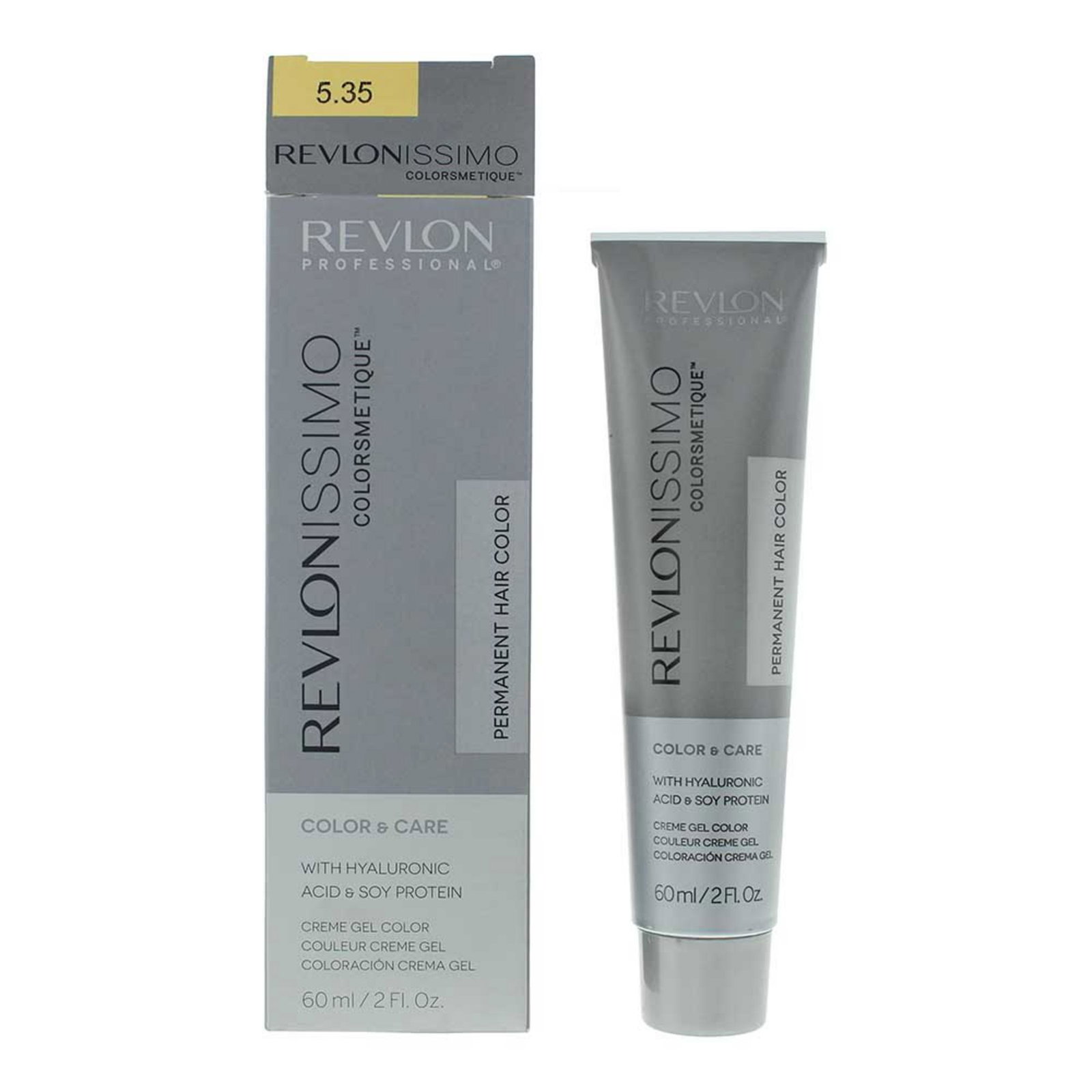 10048325-00101 Revlon, Revlonissimo Colorsmetique, Permanente haarkleuring, 5.35 Light Amber Brown, 60 ml - Afbeelding 1