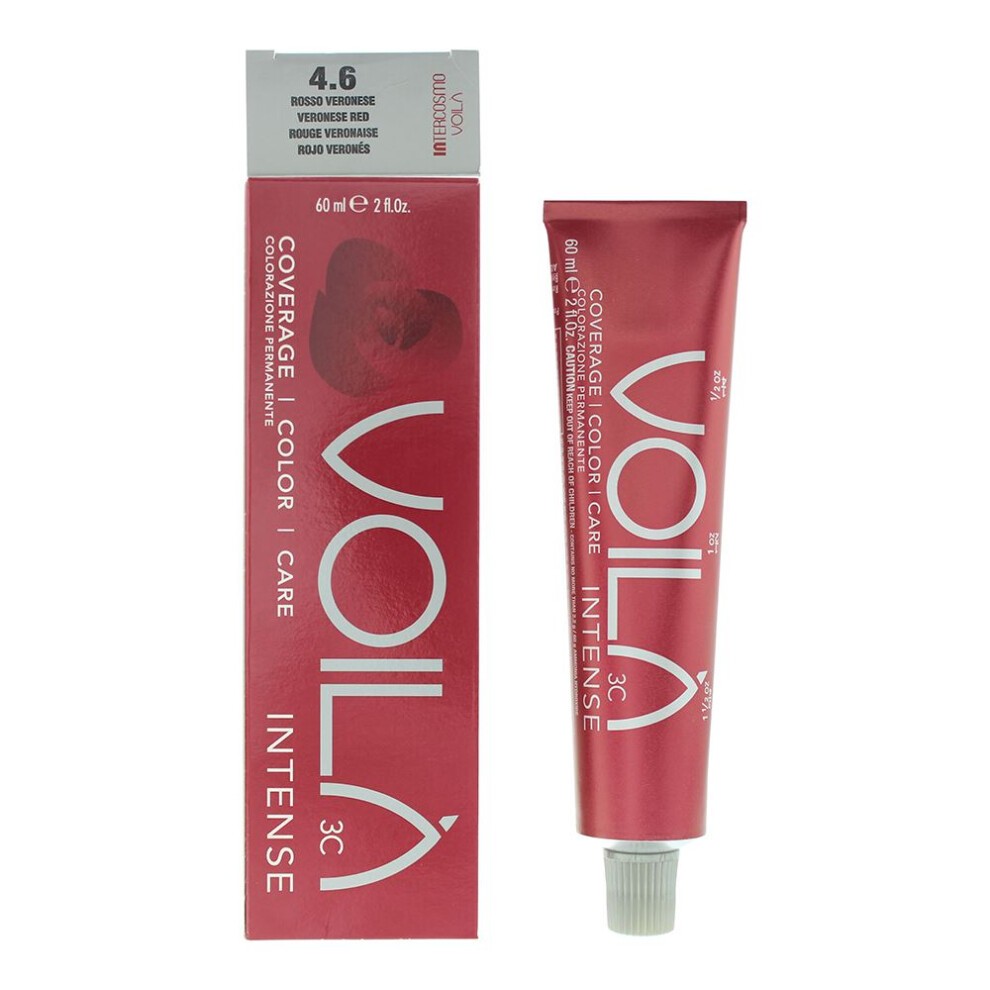 8007376011250-68d66380deb9e Intercosmo, Voila 3C Intense, Permanente haarkleuring, 4.6 Veronese Red, 71 ml - Afbeelding 1