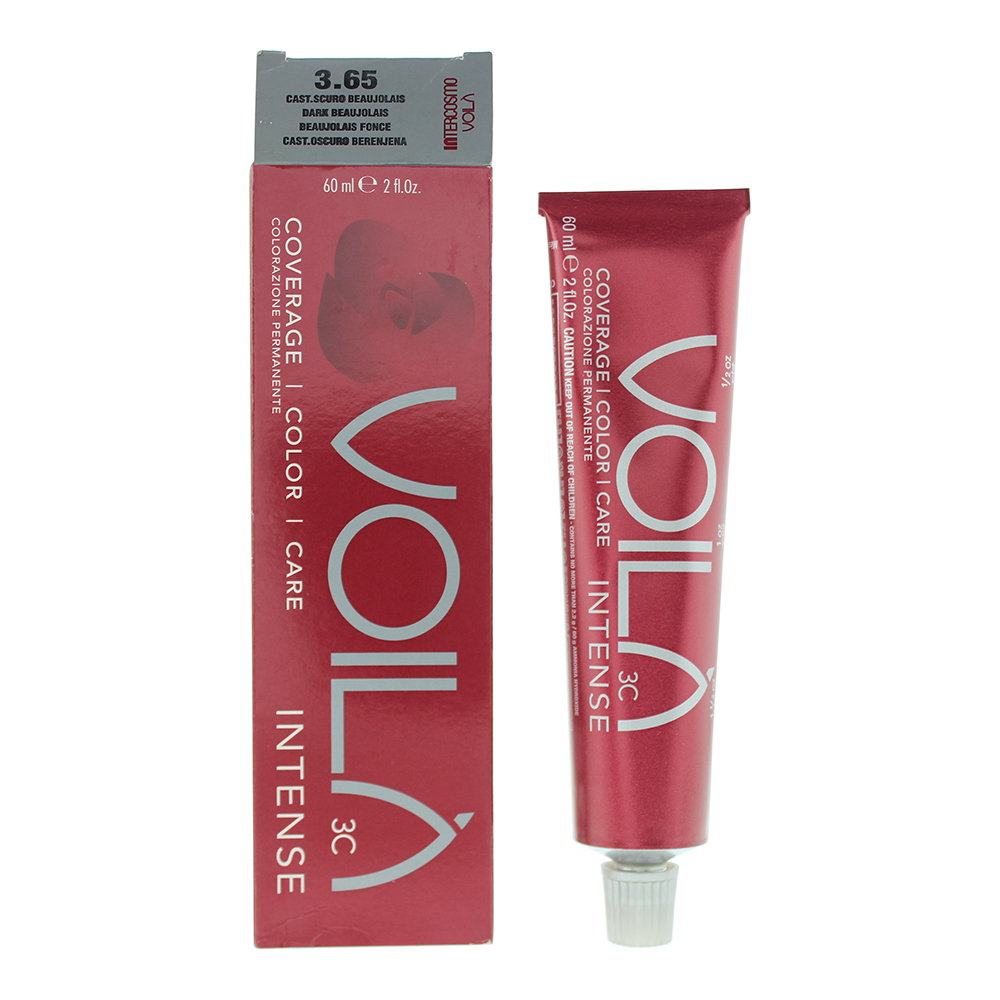 10048373-00101 Intercosmo, Voila 3C Intense, Permanente haarkleuring, 3.65 Dark Beaujolais, 60 ml - Afbeelding 1