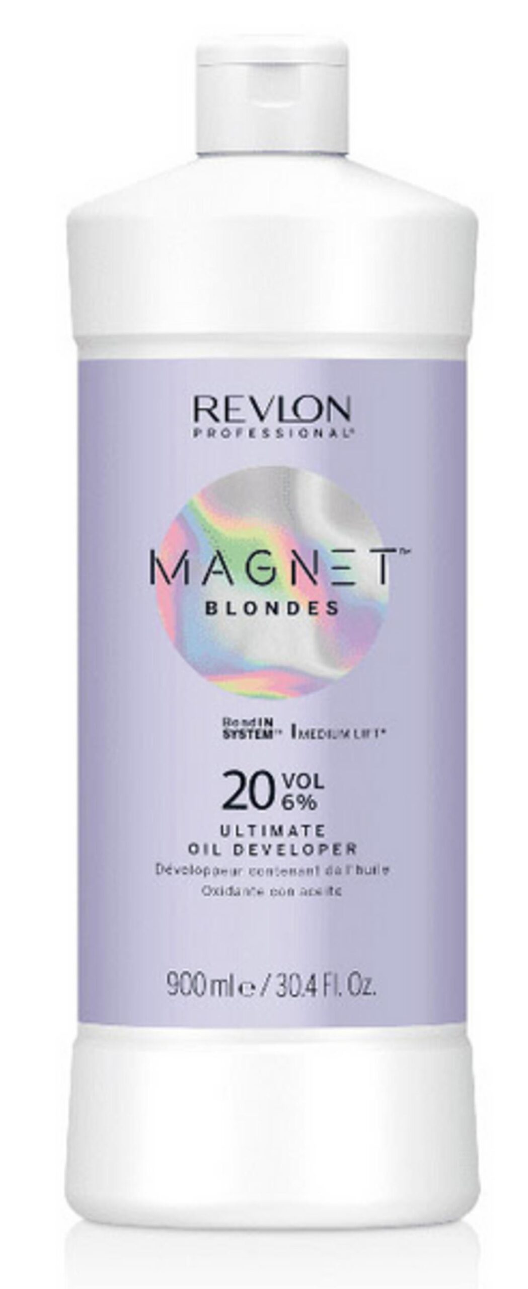 8007376048676-1-68e6b25ce985b Revlon, Magnet Blondes, Verlichting, Haar Oxiderende Crème, 6%, 20 vol, 900 ml - Afbeelding 1
