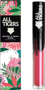 All Tigers, Natural & Vegan, Natuurlijk, Schijnend, Lipgloss, 601, De critici het zwijgen opleggen, 8 ml - Afbeelding 2