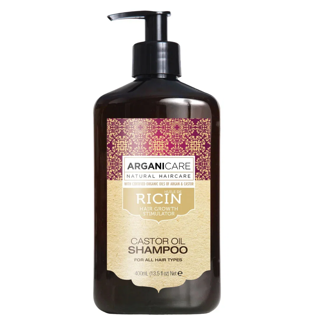 arganicare-castor-oil-organic-hair-shampoo-cleansing-moisturising-400-ml-1786016296 Arganicare, Ricin, Haarshampoo, Voor groeistimulatie, 400 ml - Afbeelding 1