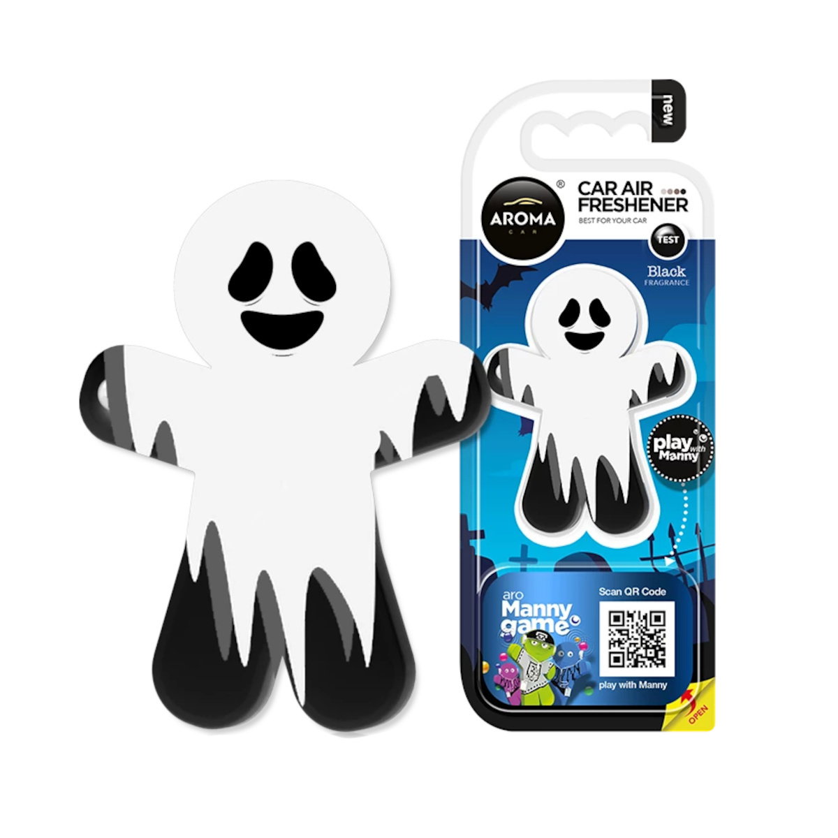 aroma-car-manny-ghost-black-car-air-freshener-1768827388 Aroma Car, Manny Ghost Black, Auto luchtverfrisser - Afbeelding 1