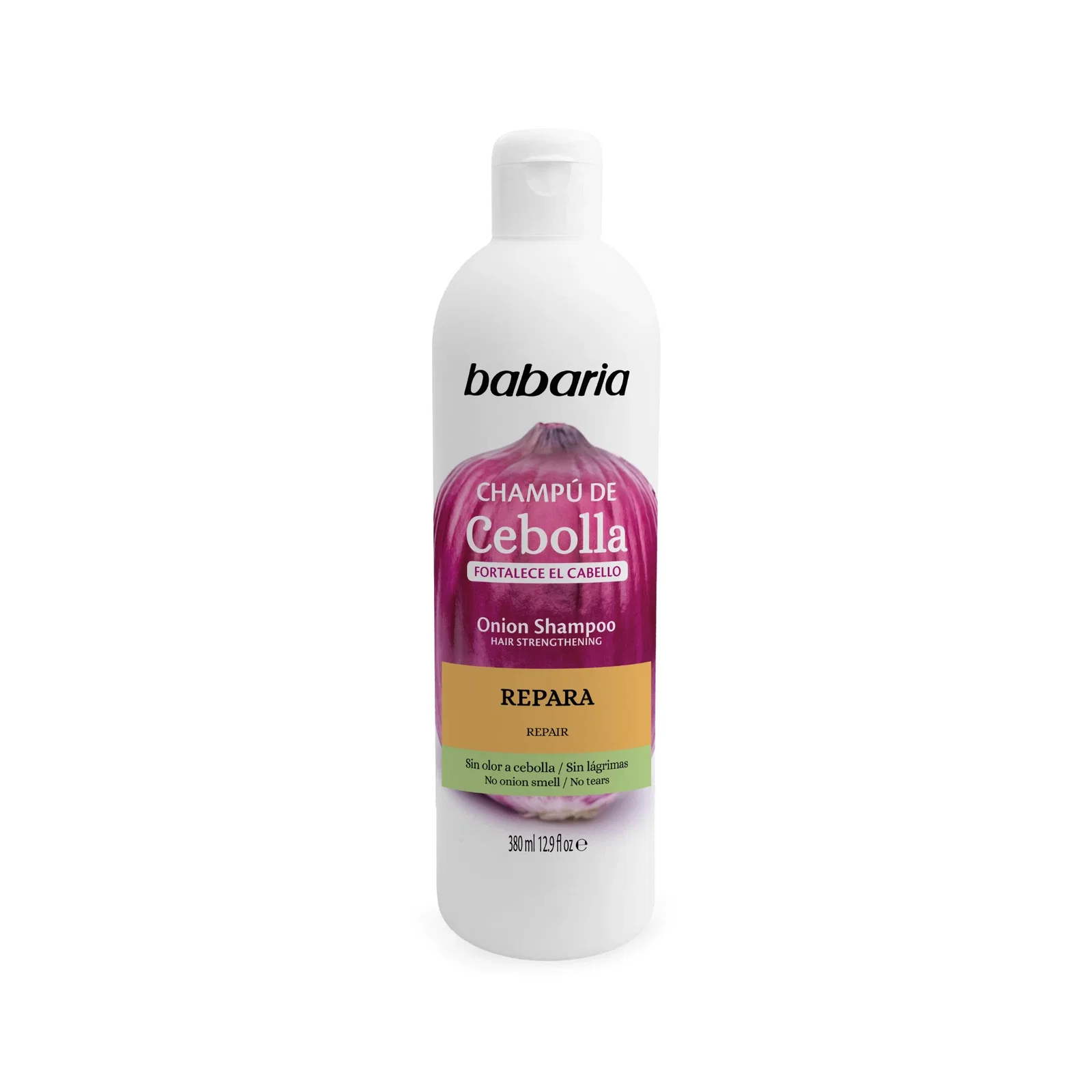babaria-onion-vegan-paraben-free-hair-shampoo-strengthening-repairing-380-ml-1786097715 Babaria, Onion, Haarshampoo, Strengthening & Repairing, 380 ml - Afbeelding 1