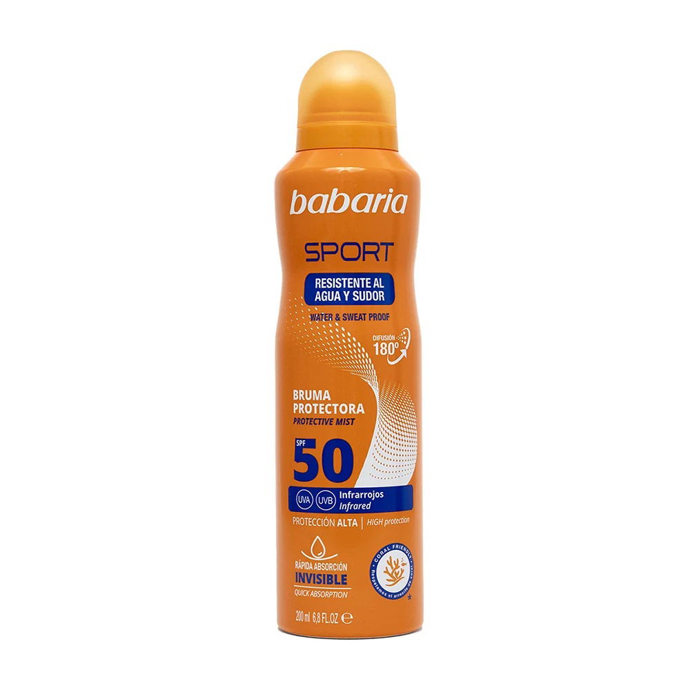 babaria-sport-sunscreen-protecting-before-sun-exposure-spray-body-spf-50-200-ml-1786102432 Babaria, Sport, Zonbescherming, Zonnebrandspray, SPF 50, 75 ml - Afbeelding 1