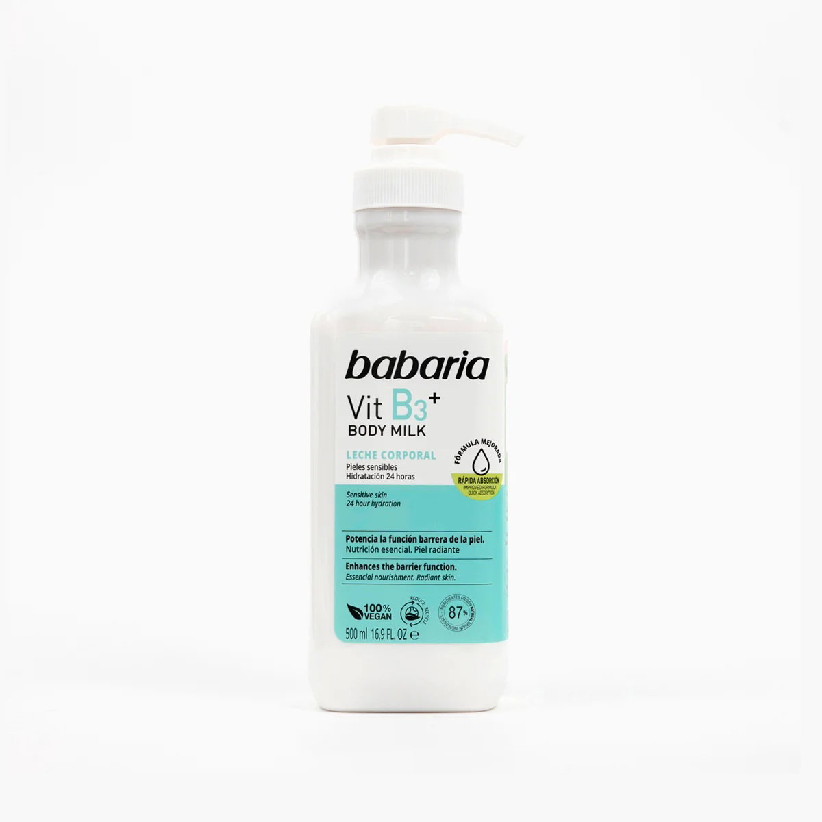 babaria-vitamin-c-vegan-hydrating-soothing-body-milk-body-day-night-500-ml-1786100973 Babaria, Vitamin C, Verhoogt de uitstraling, Lichaamsmelk, Dagelijks, 500 ml - Afbeelding 1