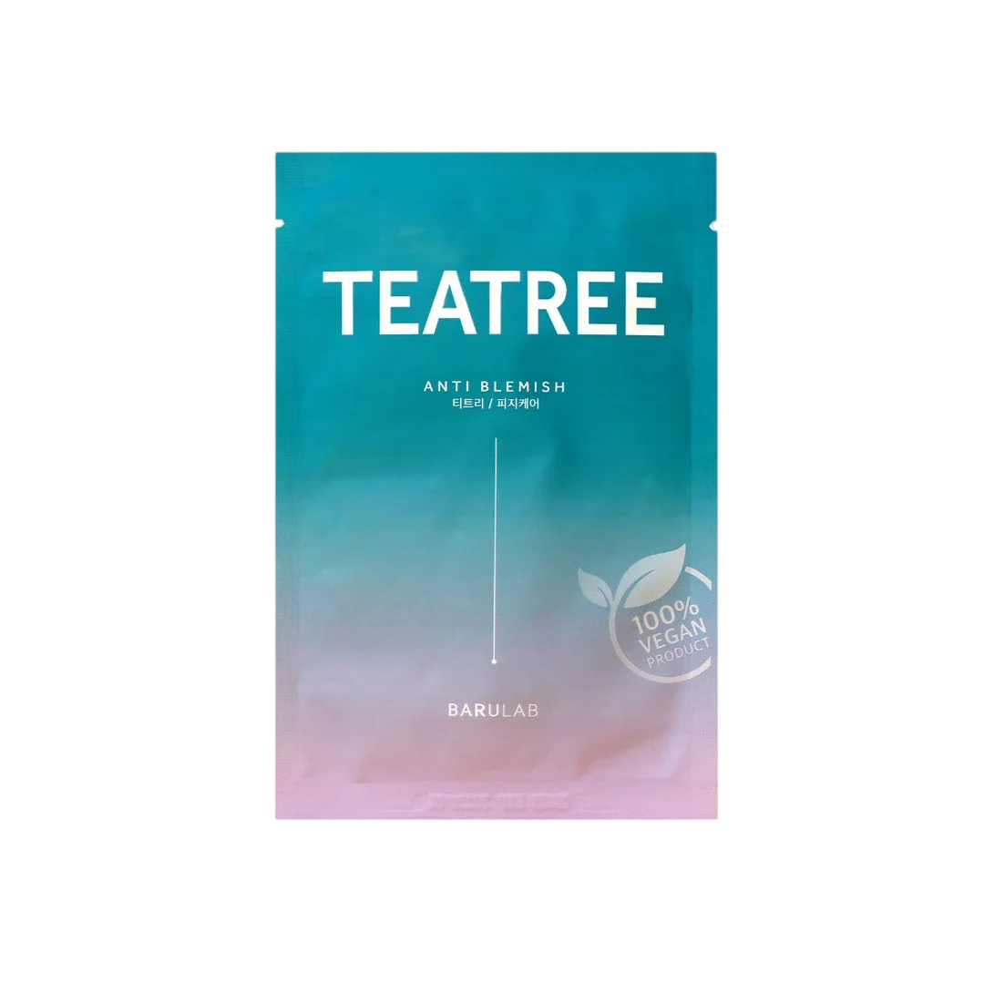 barulab-teatree-anti-blemish-sheet-mask-for-face-23-g-1785750807 Barulab, Teatree, Tegen vlekken, Gezichtsmasker, Voor gezicht, 23 g - Afbeelding 1