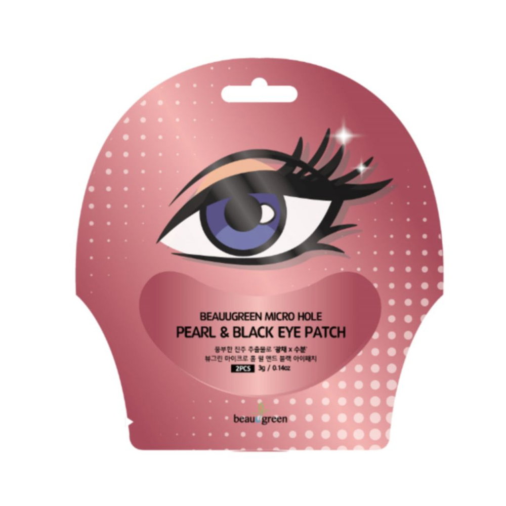 beauugreen-pearl-black-hydrogel-anti-dark-circles-day-night-eye-patch-2-pcs-1785751836 Set, Beauugreen, Micro Hole, Pearl & Black Hydrogel, Tegen donkere kringen, Dag & Nacht, Ooglapje, 2 st, 3 g - Afbeelding 1