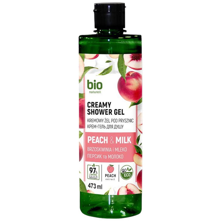 bio-naturell-bio-naturell-peach-milk-creamy-peach-moisturizing-shower-gel-for-all-skin-types-437-ml-1775718542 Bio Naturell, Bio Naturell, Peach & Milk Creamy, Hydraterend, Douchegel, Voor alle huidtypes, 437 ml - Afbeelding 1