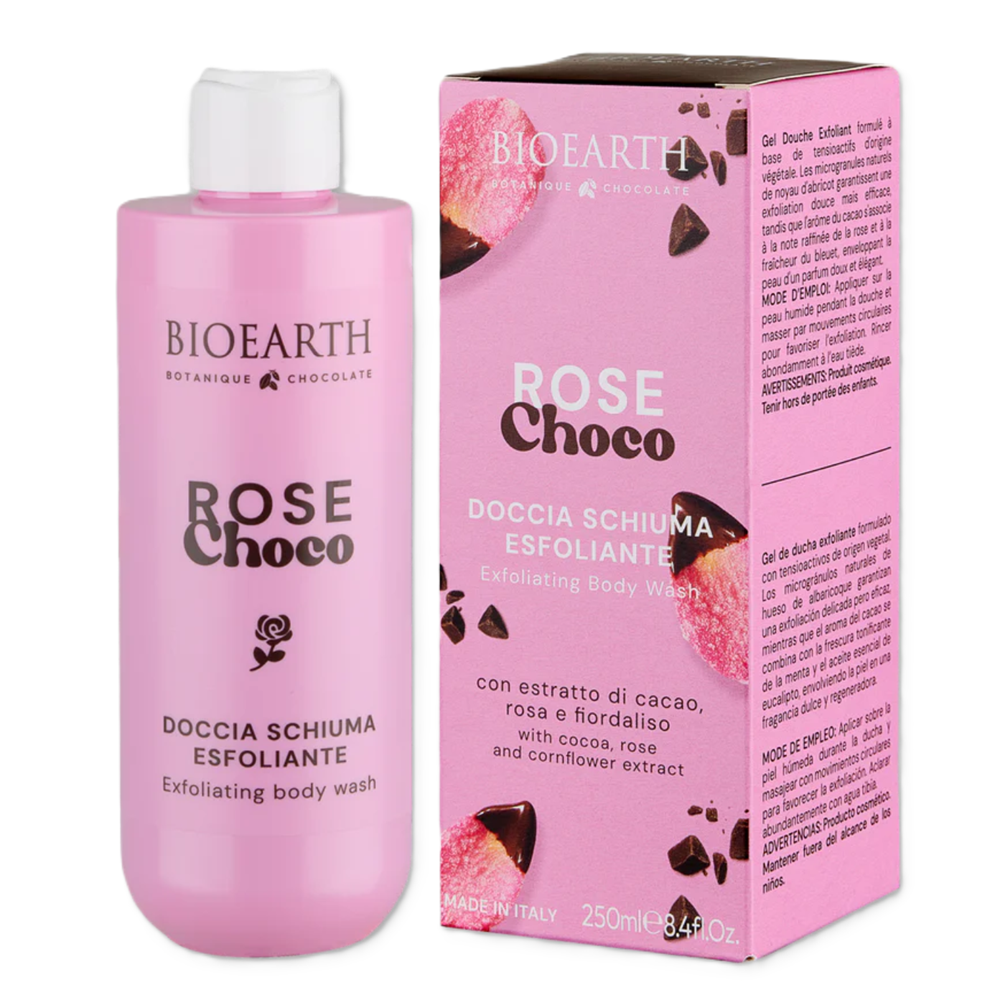 bioearth-rose-choco-cleansing-exfoliating-shower-gel-all-skin-types-250-ml-1786091231 Bioearth, Rose Choco, Cleansing & Exfoliating, Douchegel, Voor alle huidtypes, 250 ml - Afbeelding 1