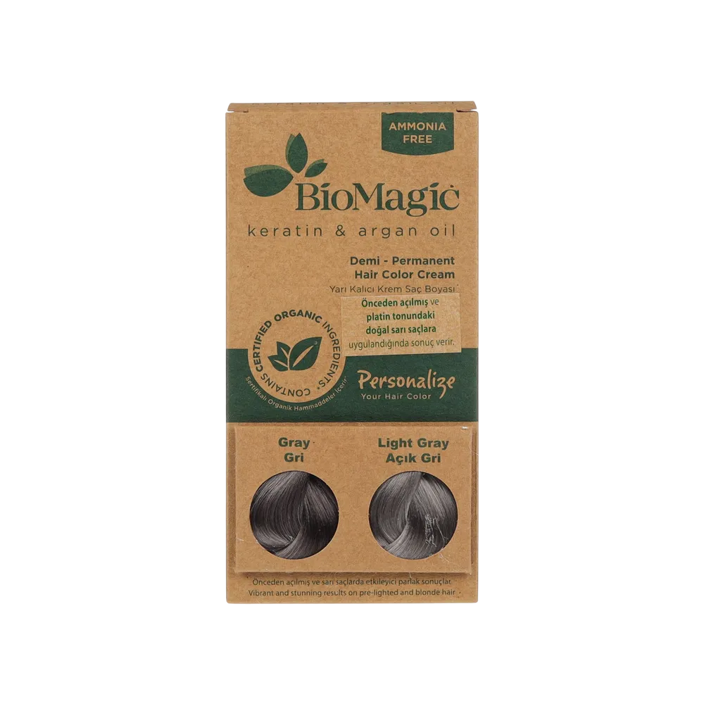 biomagic-biomagic-keratin-argan-oil-demi-permanent-hair-dye-grey-60-ml-1763103837 Biomagic, Biomagic, Keratine en arganolie, Semi-permanente haarkleuring, Grey, 250 ml *Tester - Afbeelding 1