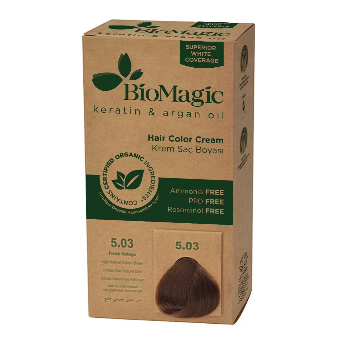 biomagic-biomagic-keratin-argan-oil-permanent-hair-dye-5-03-250-ml-tester-1763553041 Biomagic, Biomagic, Keratine en arganolie, Permanente haarkleuring, 5.03 , 250 ml *Tester - Afbeelding 1