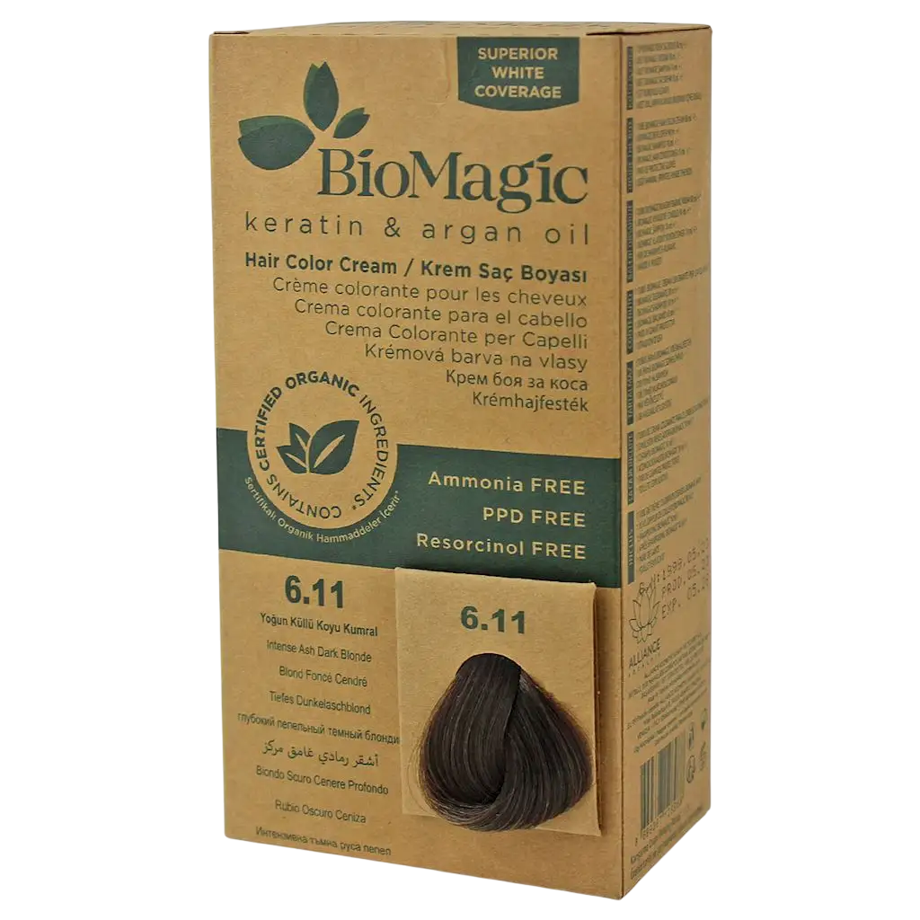 biomagic-biomagic-keratin-argan-oil-permanent-hair-dye-6-11-250-ml-1763553405 Biomagic, Biomagic, Keratine en arganolie, Permanente haarkleuring, 6.11 , 250 ml *Tester - Afbeelding 1