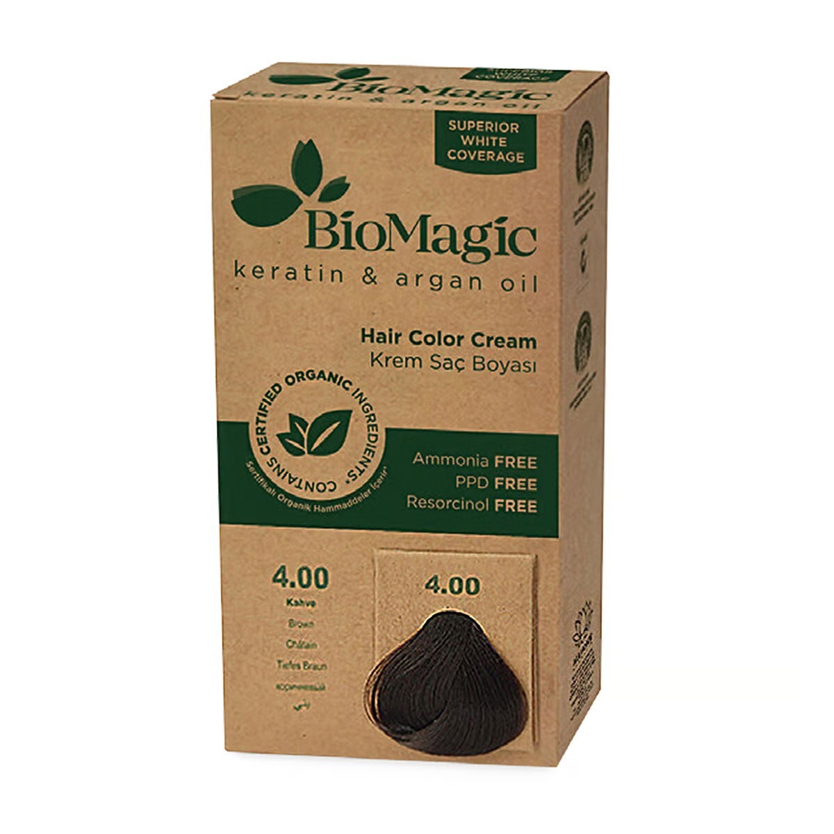 biomagic-biomagic-permanent-hair-dye-4-00-4-medium-brown-250-ml-1765619779 Biomagic, Biomagic, Permanente haarkleuring, 4/00 4 Medium Brown, 250 ml *Tester - Afbeelding 1