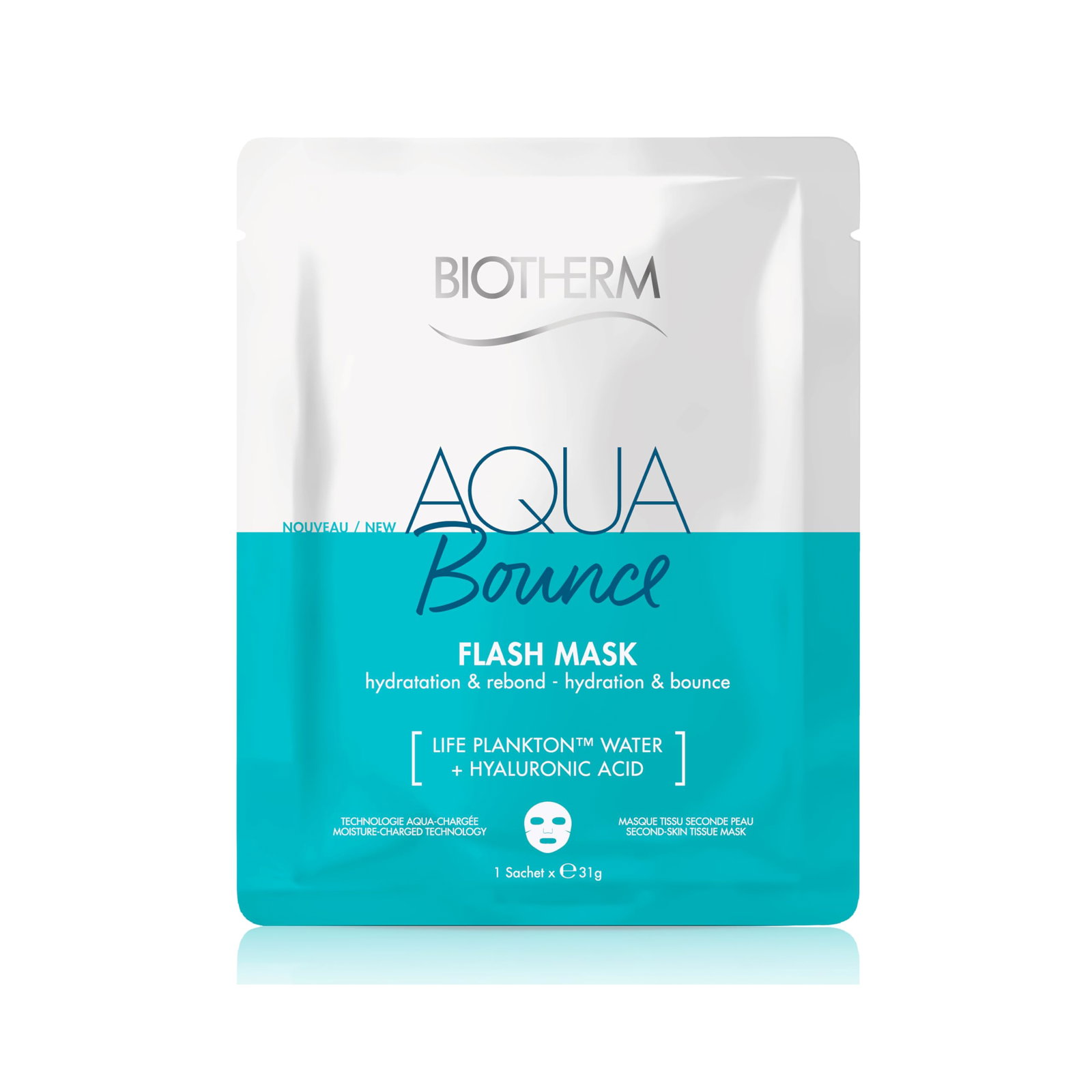 biotherm-aqua-glow-flash-balancing-sheet-mask-for-face-weekly-or-as-needed-31-g-1784264500-6a59b7345c6b5 Biotherm, Aqua Flash, Balanceren, Gezichtsmasker, Voor gezicht, Wekelijks of indien nodig, 31 g - Afbeelding 1