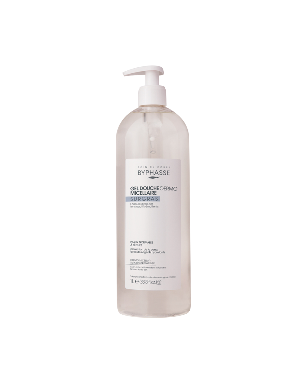 byphasse-dermo-micellar-surgras-shower-gel-for-normal-to-dry-skin-1000-ml-1763627223 Byphasse, Dermo Micellar, Zachte reiniging, Douchegel, Voor normale tot droge huid, 1000 ml *Tester - Afbeelding 1