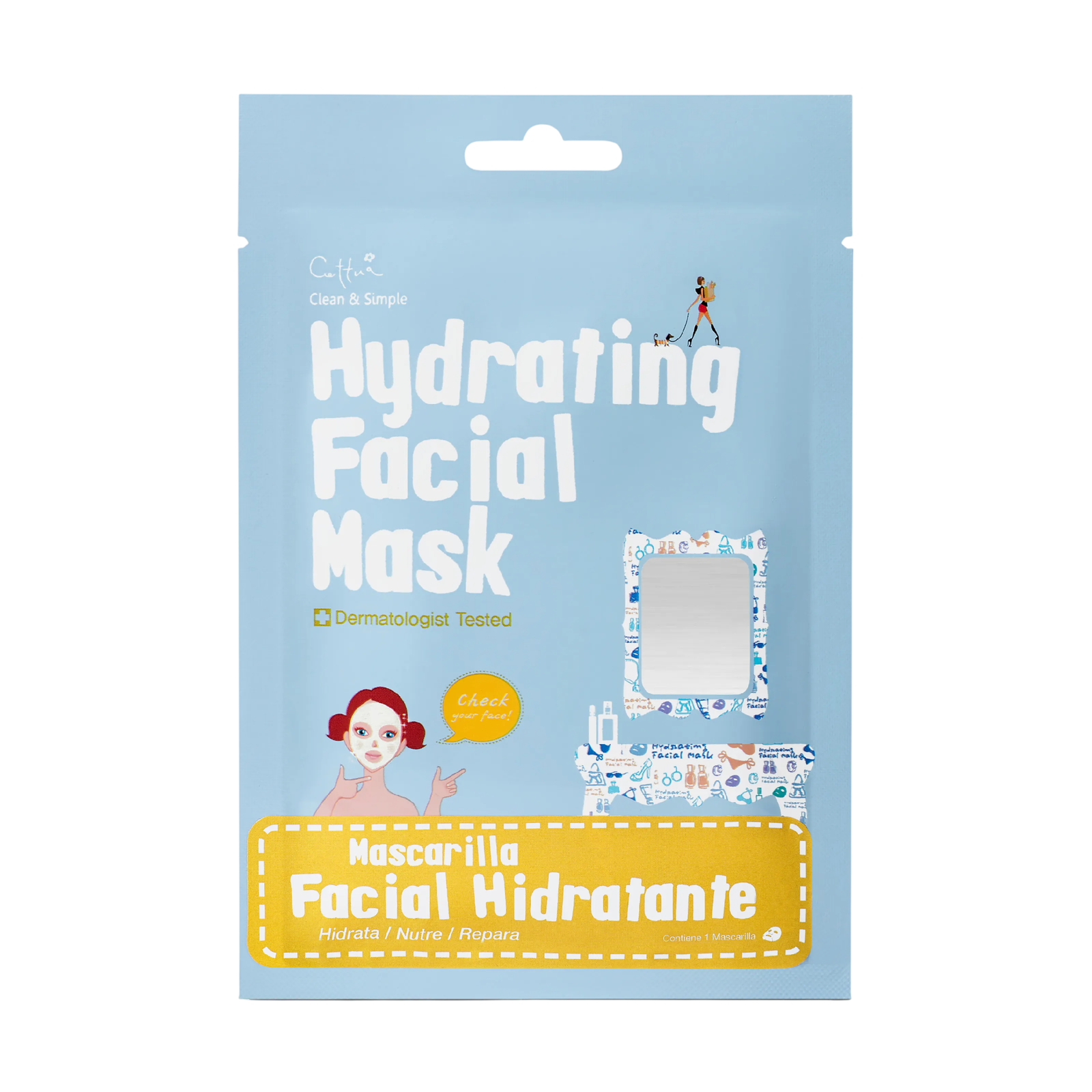 cettua-cettua-hydrating-sheet-mask-for-face-20-g-1785754101 Cettua, Cettua, Hydraterend, Gezichtsmasker, Voor gezicht, 20 g - Afbeelding 1