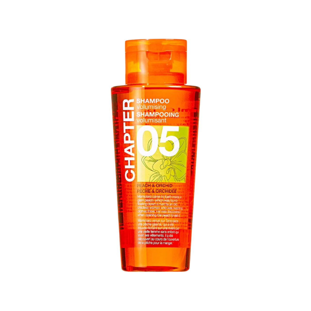 chapter-05-peach-orchid-hair-shampoo-volumizing-400-ml-tester-1763371963 Mades Cosmetics, Chapter 05, Perzik en Orchidee, Haarshampoo, Volumeverhogend, 400 ml *Tester - Afbeelding 1
