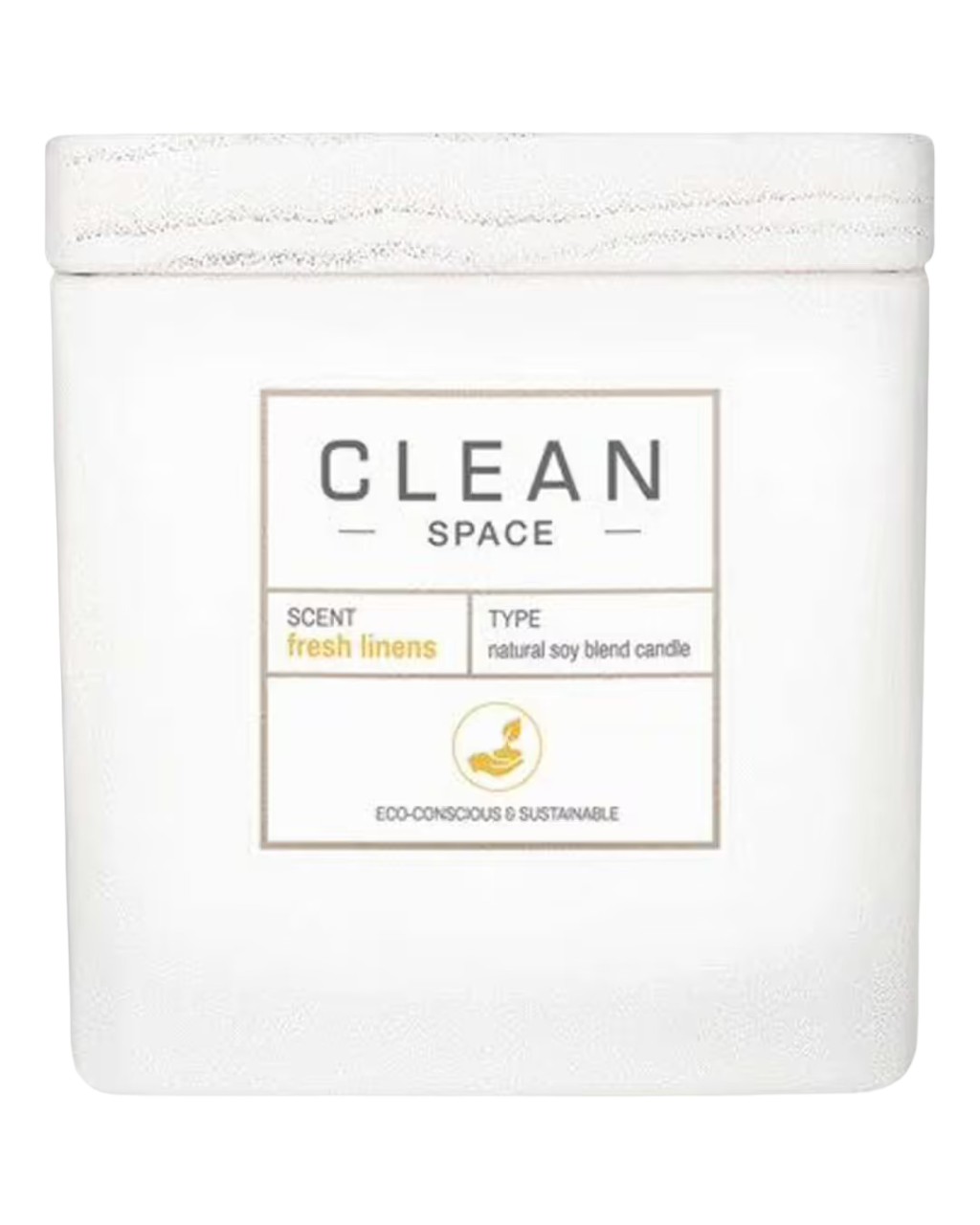 clean-space-fresh-linens-scented-candle-227-g-1696921127 Clean, Space Fresh Linens, Geurkaars, 227 g - Afbeelding 1