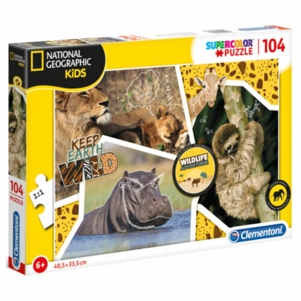 clementoni-national-geographic-wild-puzzle-6-1677418388 Clementoni, National Geographic Wild, Puzzel, Voor jongens, 6+ jaar, 104 st - Afbeelding 1