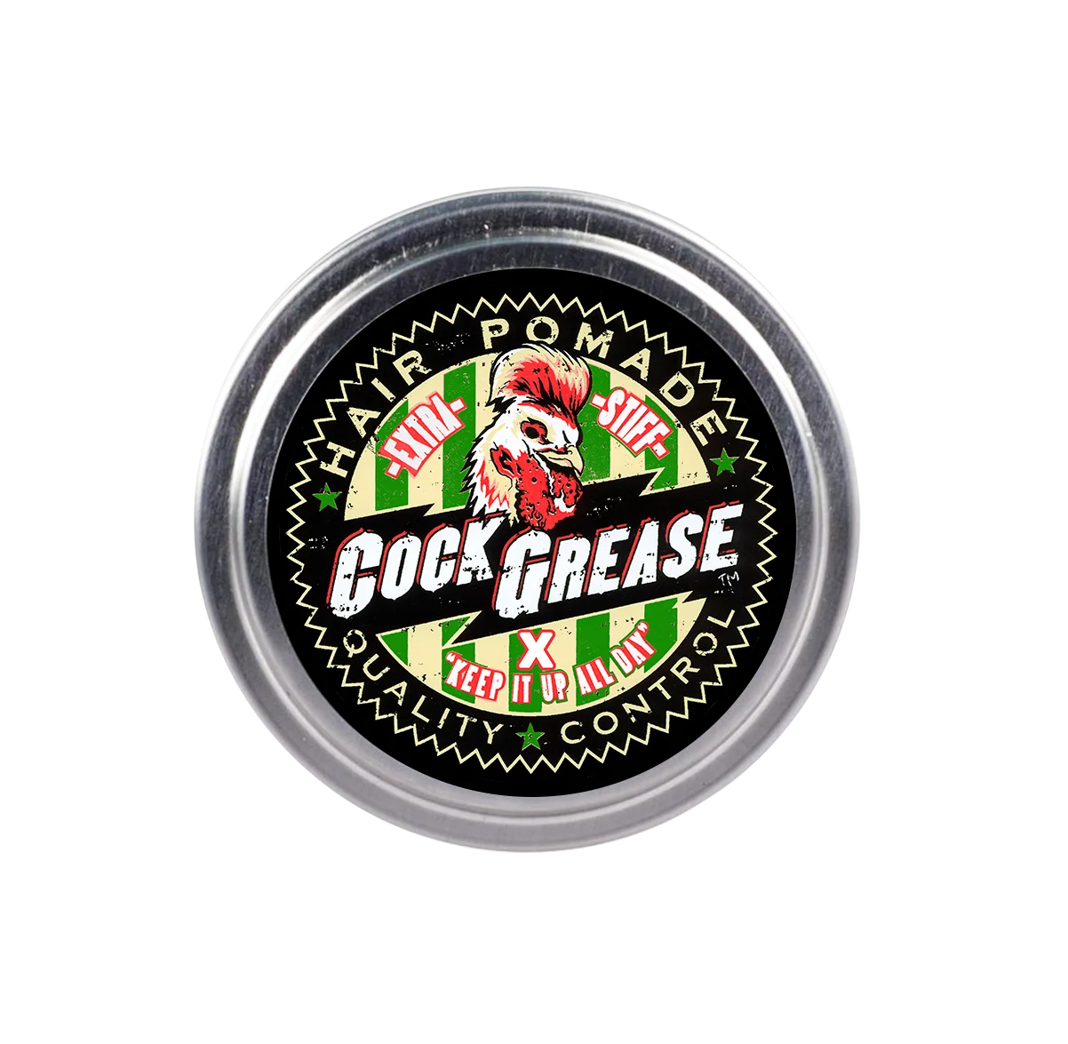 cock-grease-extra-stiff-x-hair-styling-pomade-shine-finish-strong-hold-50-g-1761124090 Cock Grease, Extra Stiff X, Haarstyling pomade, Glansafwerking, Sterke greep, 50 g - Afbeelding 1