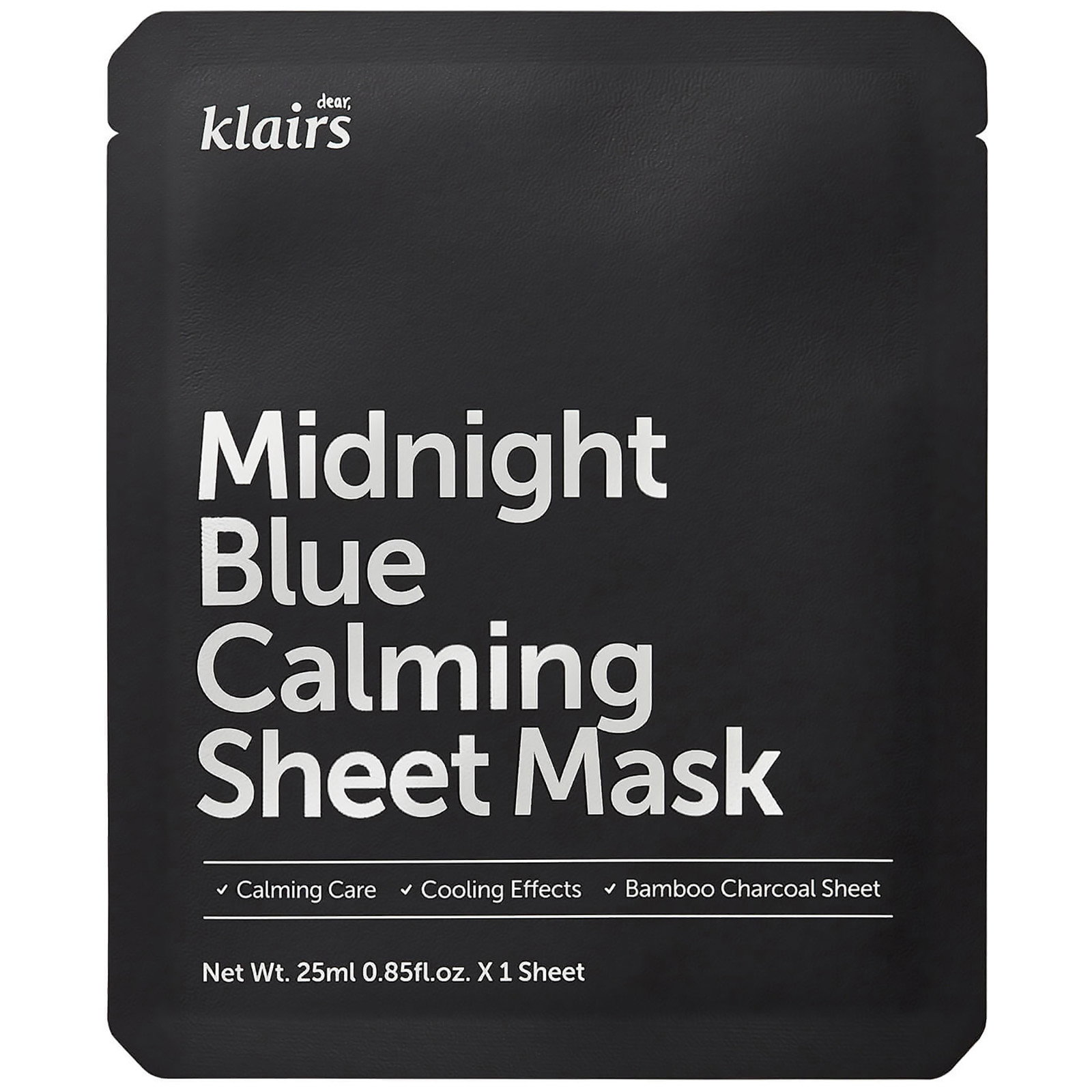 dear-klairs-midnight-blue-calming-sheet-mask-calming-cooling-sheet-mask-for-face-25-ml-1776333897 Dear Klairs, Midnight Blue, Kalmerend & verkoelend, Gezichtsmasker, Voor gezicht, 25 ml - Afbeelding 1
