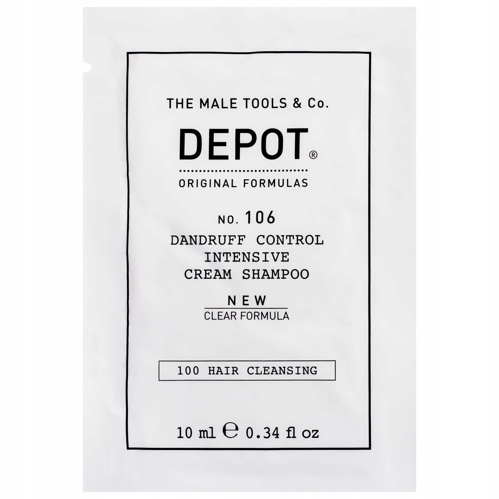 depot-100-hair-cleansing-no-106-clear-formula-pro-vitamin-b5-hair-shampoo-anti-dandruff-10-ml-1678993956 Depot, 100 Hair Cleansing No. 106 Clear Formula, Provitamine B5, Haarshampoo, Anti-roos, 10 ml - Afbeelding 1