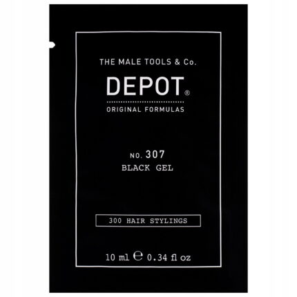Depot, 300 Hair Stylings No. 307 Black, Botanisch complex, Haarstylinggel, Tijdelijke dekking & volume, Medium hold, 10 ml