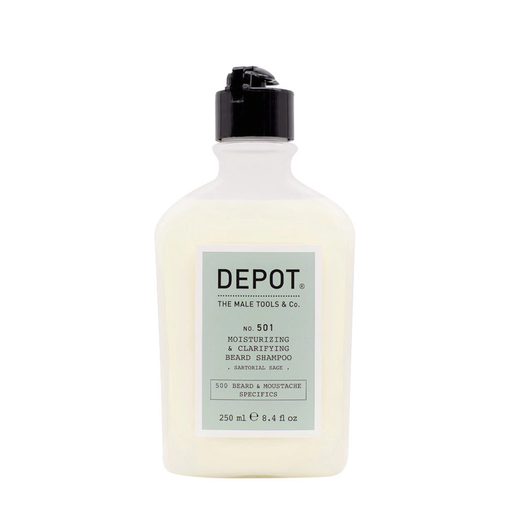 depot-500-beard-mustache-specifics-no-501-pro-vitamin-b5-beard-shampoo-moisturizing-clarifying-250-ml-1738239443 Depot, 500 Beard & Mustache Specifics No. 501, Baardshampoo, Hydraterend & Verhelderend, 250 ml - Afbeelding 1